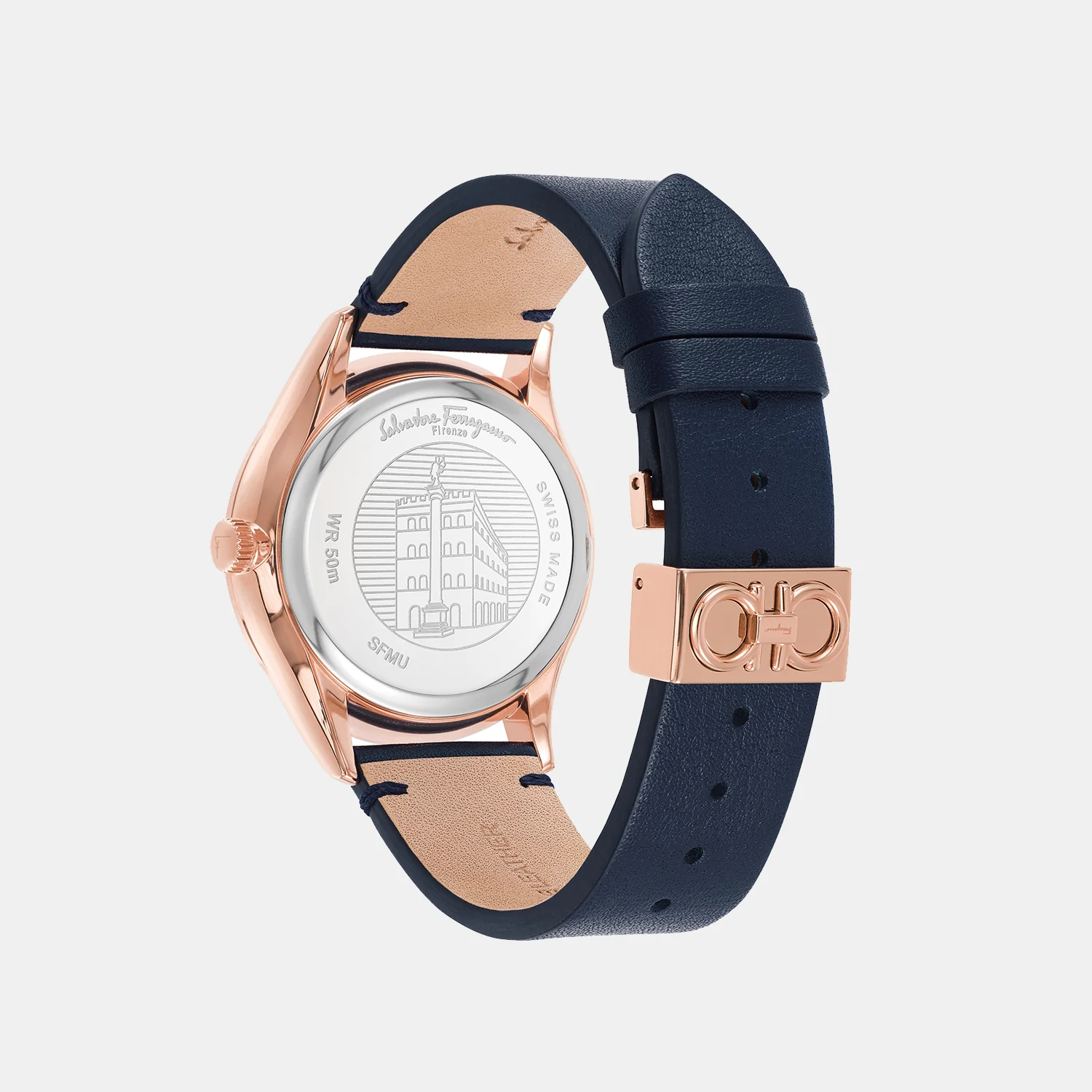 Mu-Ferragamo Timeless Men Quartz Blue Dial Analog Leather Watch SFMU00222 - Image 3