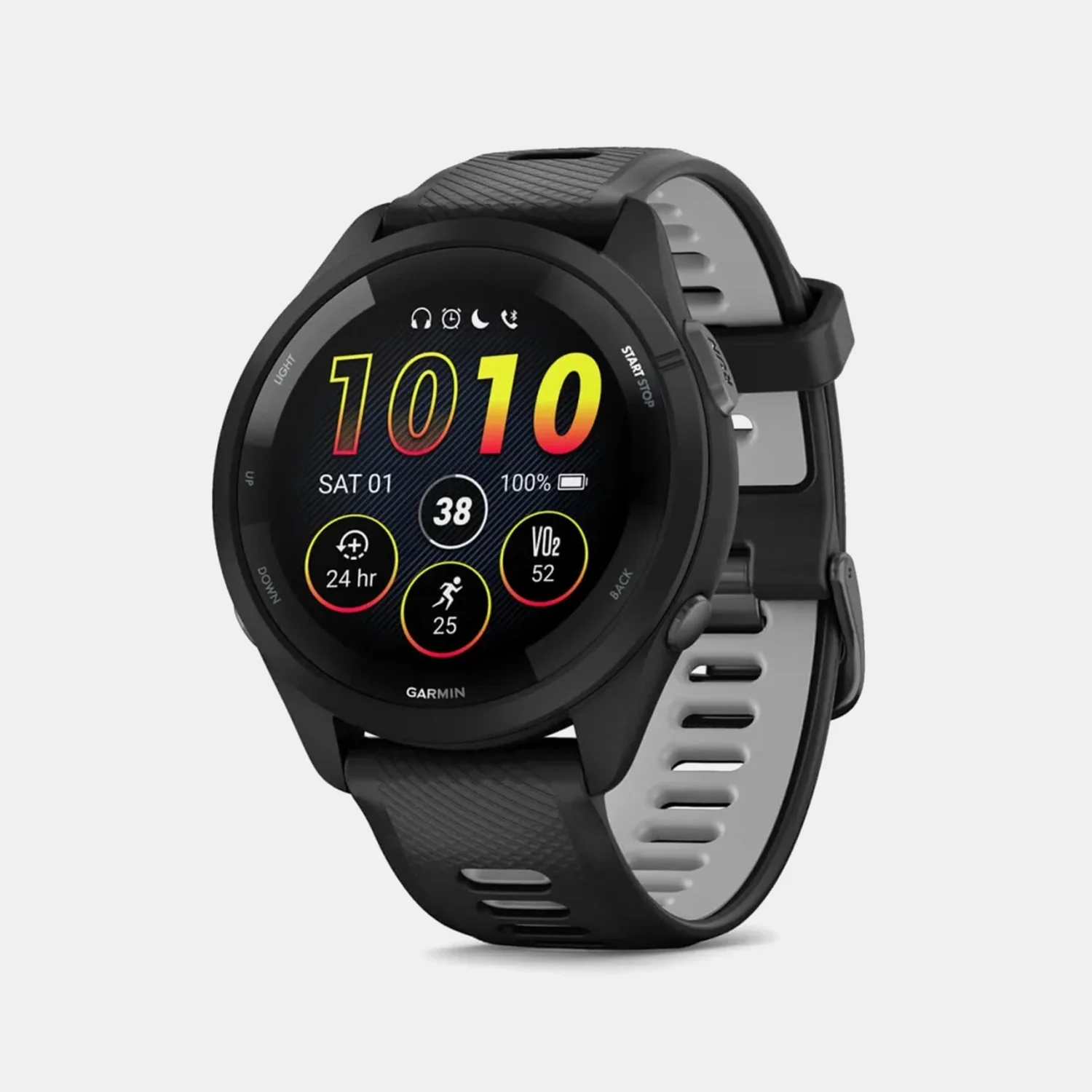 Forerunner 265 Unisex Black Dial Digital Silicone Watch 010-02810-10 - Image 2