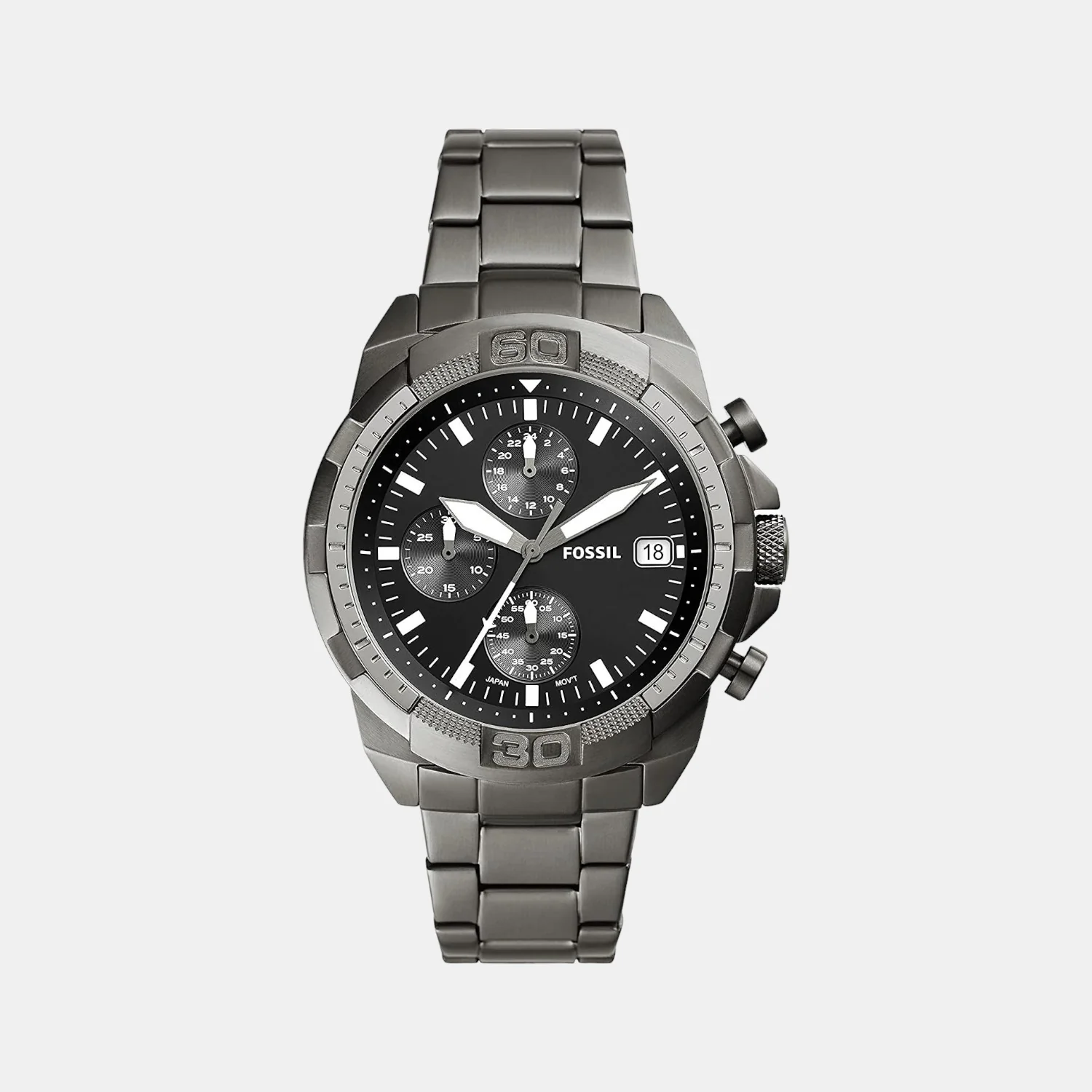 Bronson Men Quartz Black Dial Chronograph Stainless Steel Watch FS5852