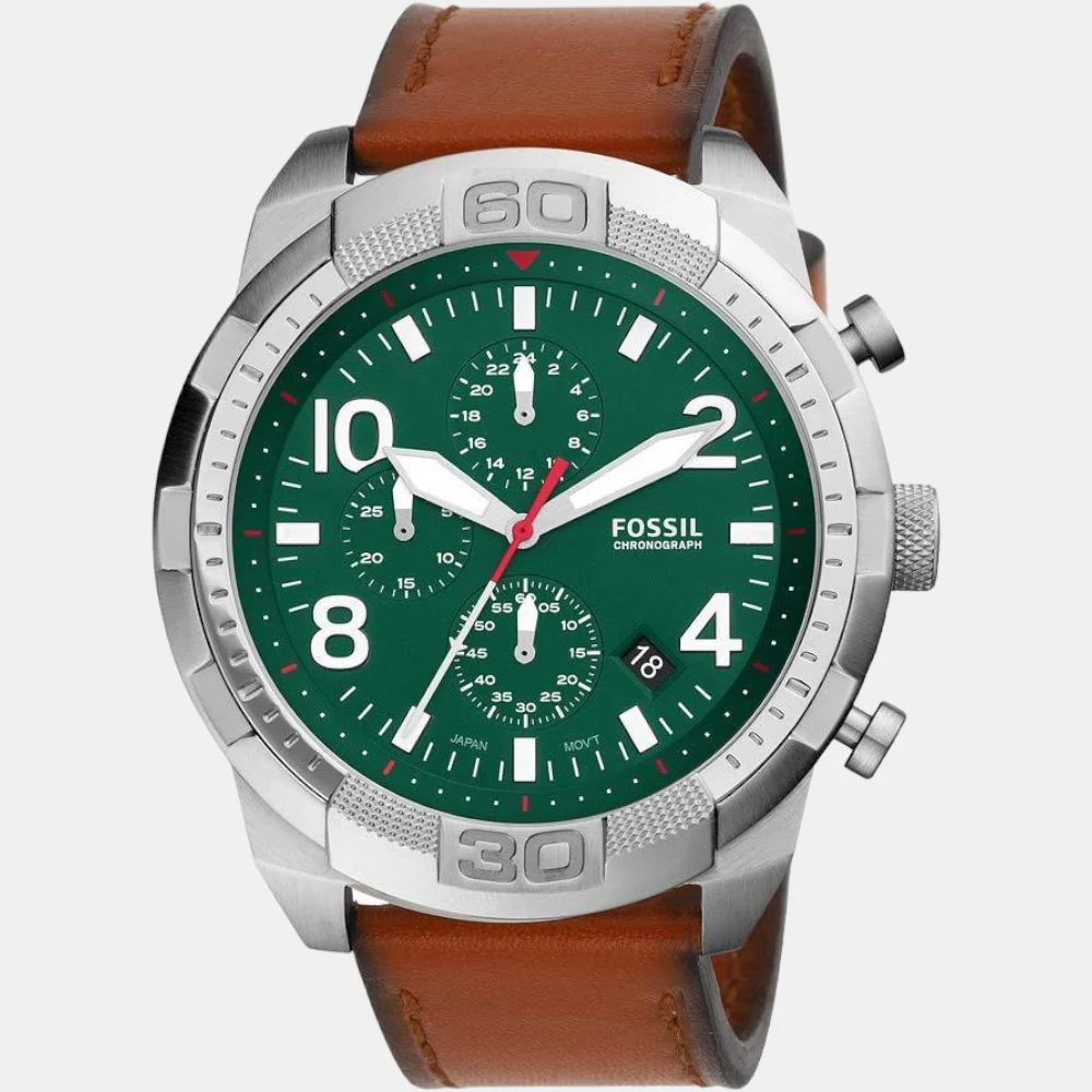 Bronson Men Quartz Green Dial Chronograph Leather Watch FS5738 - Image 2
