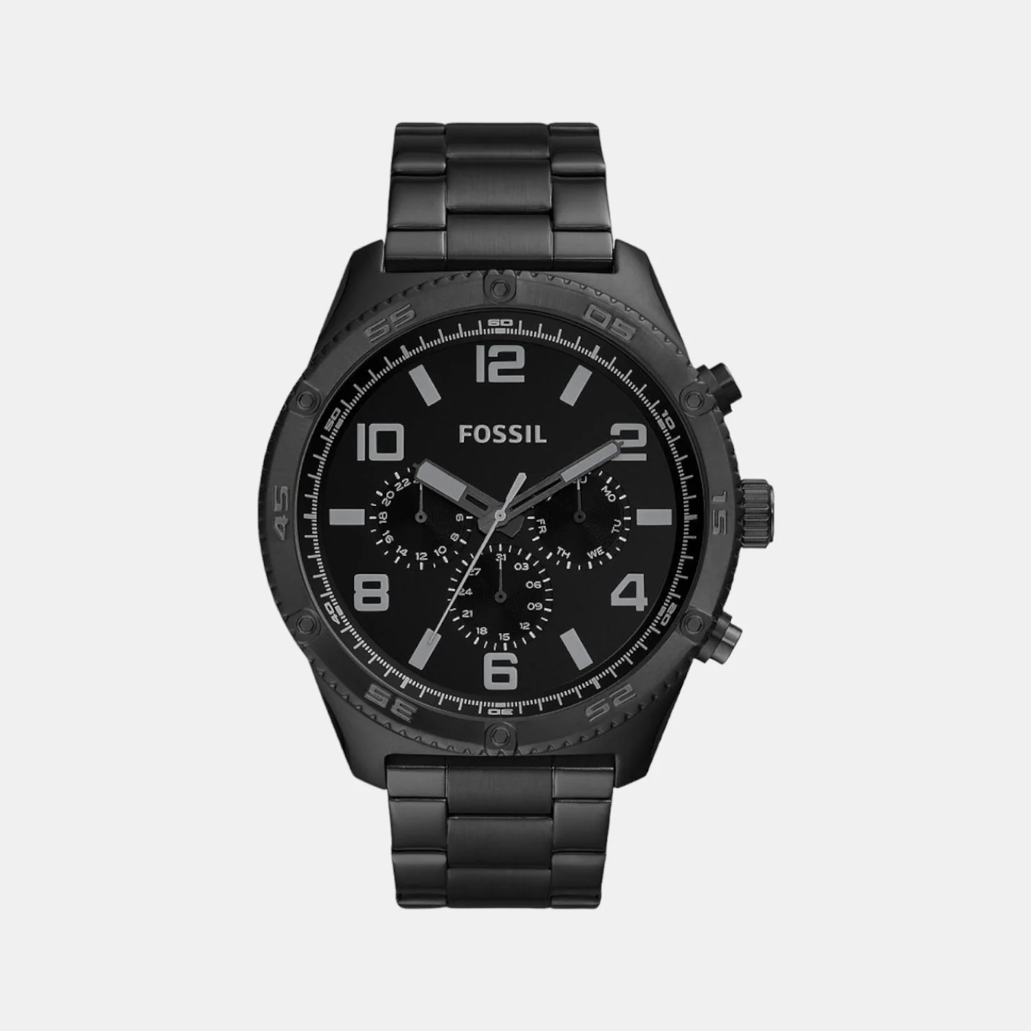 Brox Men Quartz Black Dial Chronograph Stainless Steel Watch BQ2532