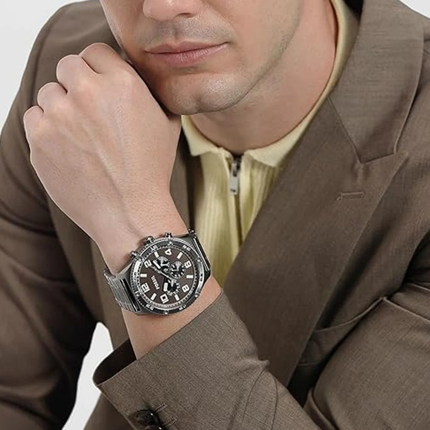 Brox Men Quartz Grey Dial Multi-Function Stainless Steel Watch BQ2533 - Image 6