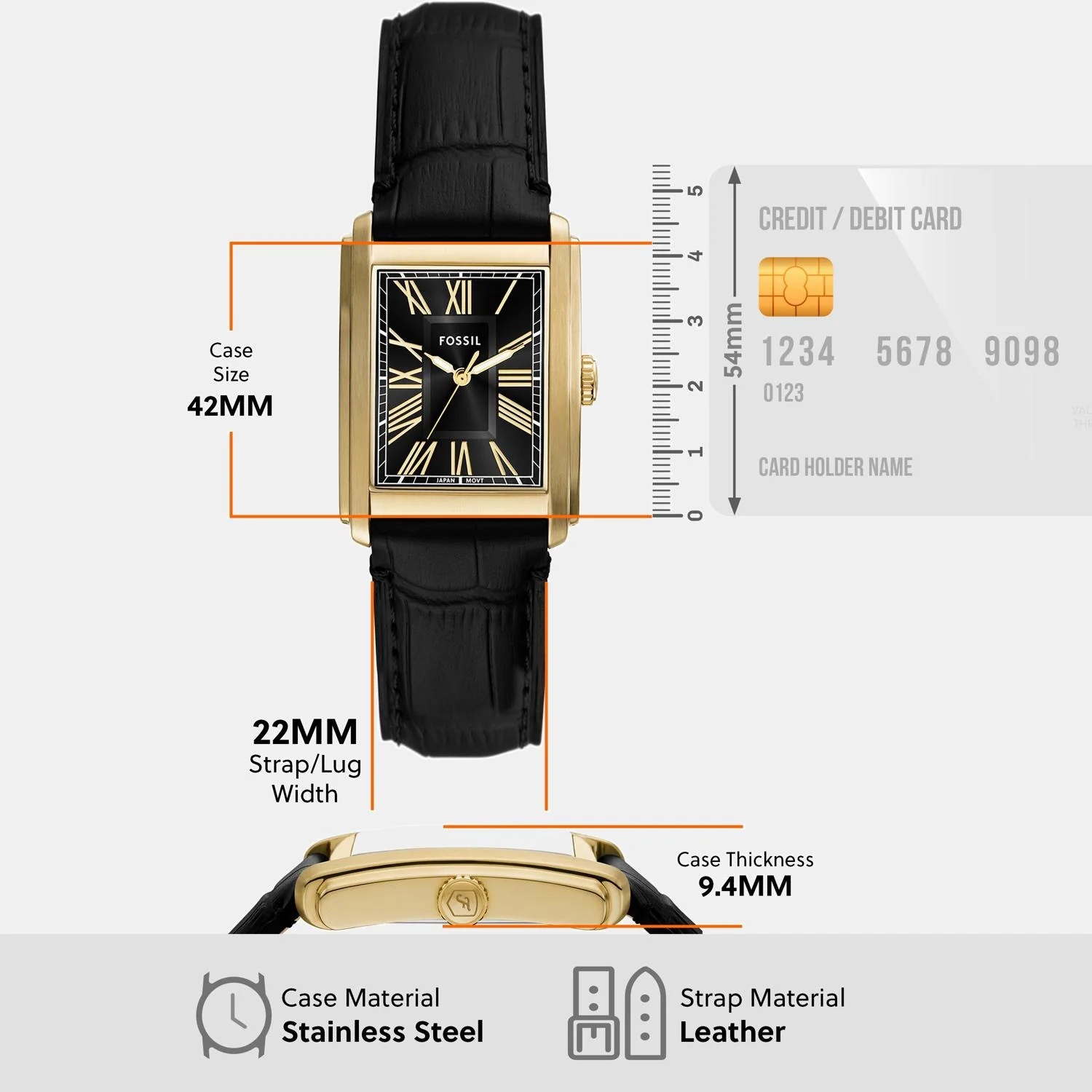Carraway Men Quartz Black Dial Analog Leather Watch FS6091 - Image 8