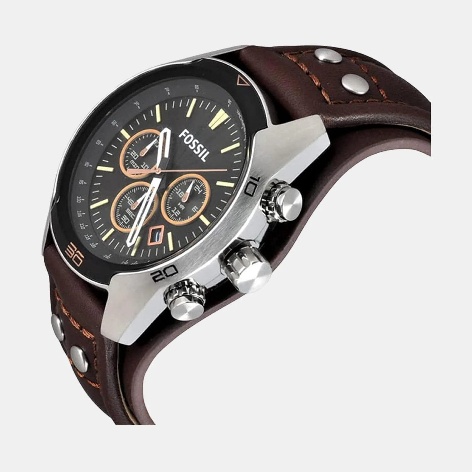 Coachman Men Quartz Black Dial Chronograph Leather Watch CH2891 - Image 4