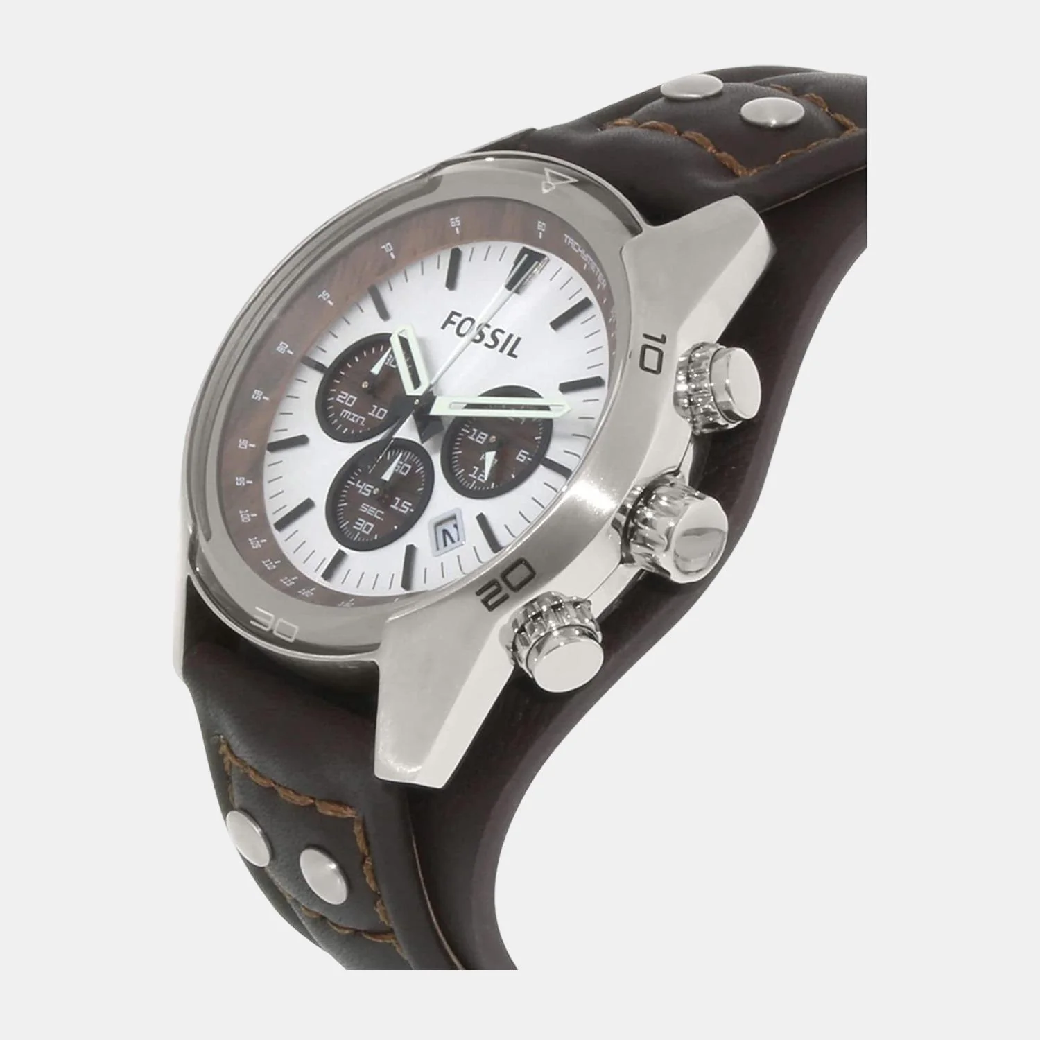 Coachman Men Quartz Two Tone Dial Chronograph Leather Watch CH2565 - Image 5