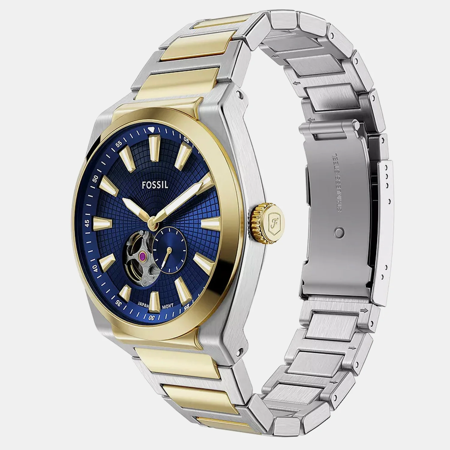 Everett Men Automatic Blue Dial Chronograph Stainless Steel Watch ME3275 - Image 3
