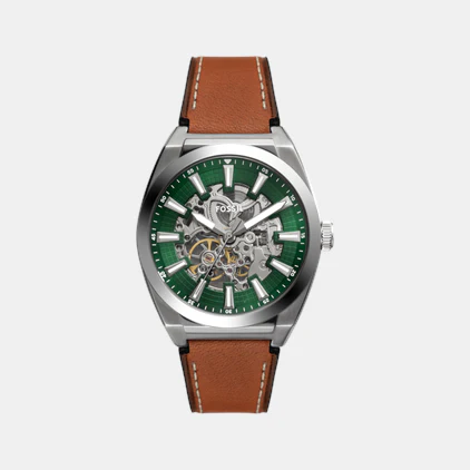 Everett Men Automatic Green Dial Analog Leather Watch ME3261 - Image 3