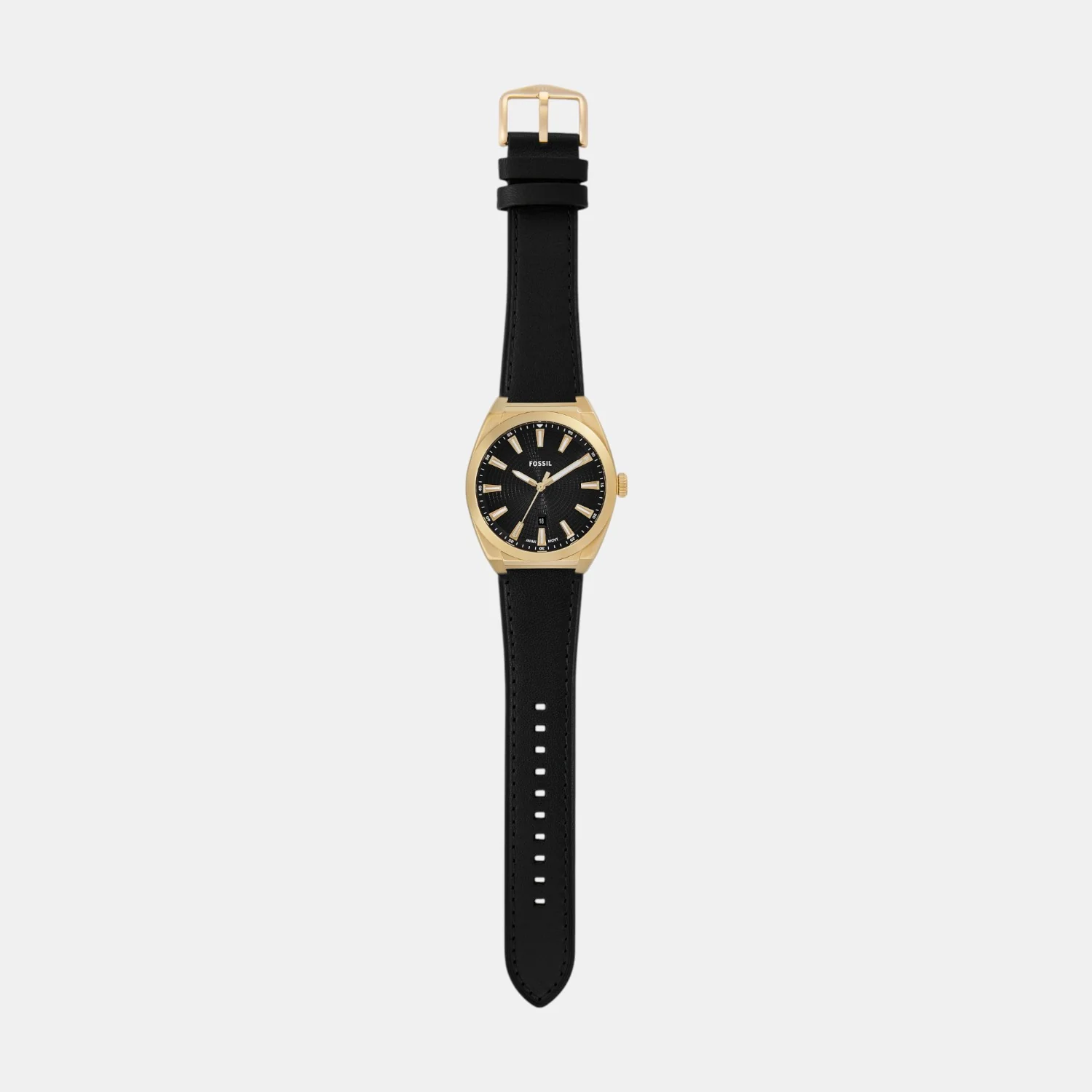 Everett Men Quartz Black Dial Analog Leather Watch FS6089 - Image 7