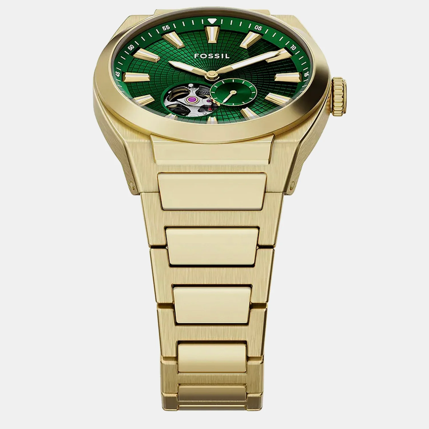 Everett Open Heart Men Automatic Green Dial Analog Stainless Steel Watch ME3276 - Image 4