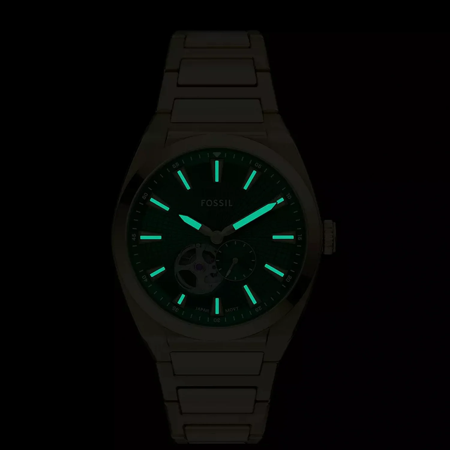 Everett Open Heart Men Automatic Green Dial Analog Stainless Steel Watch ME3276 - Image 8