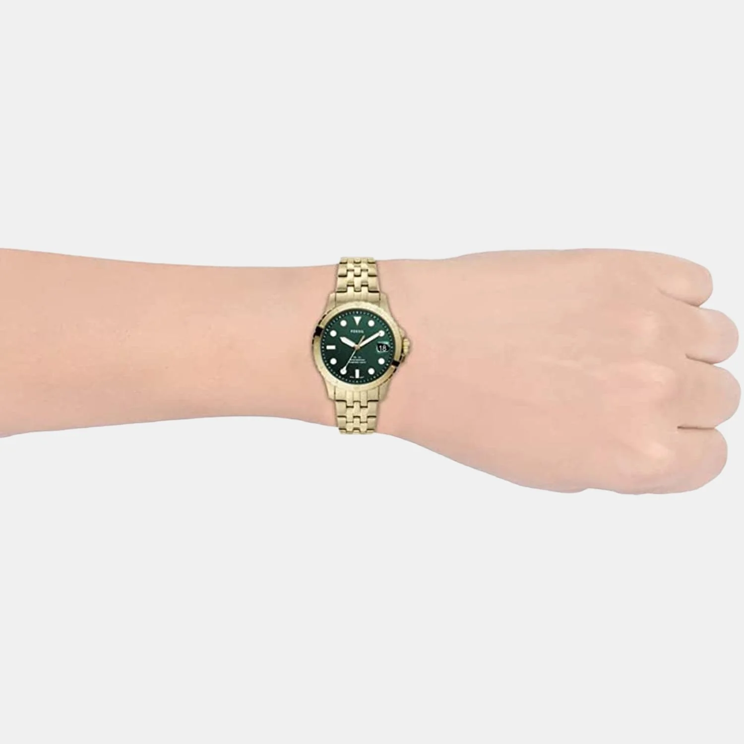 Fb-01 Women Quartz Green Dial Analog Stainless Steel Watch ES4746 - Image 9