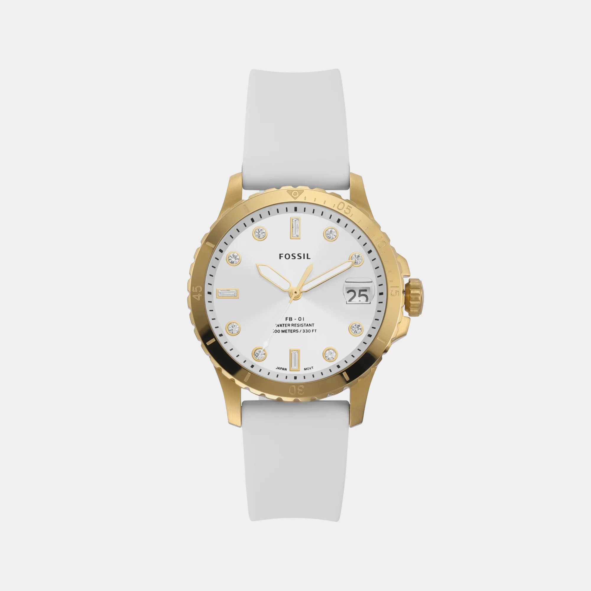 Fb-01 Women Quartz Silver Dial Analog Silicone Watch ES5286