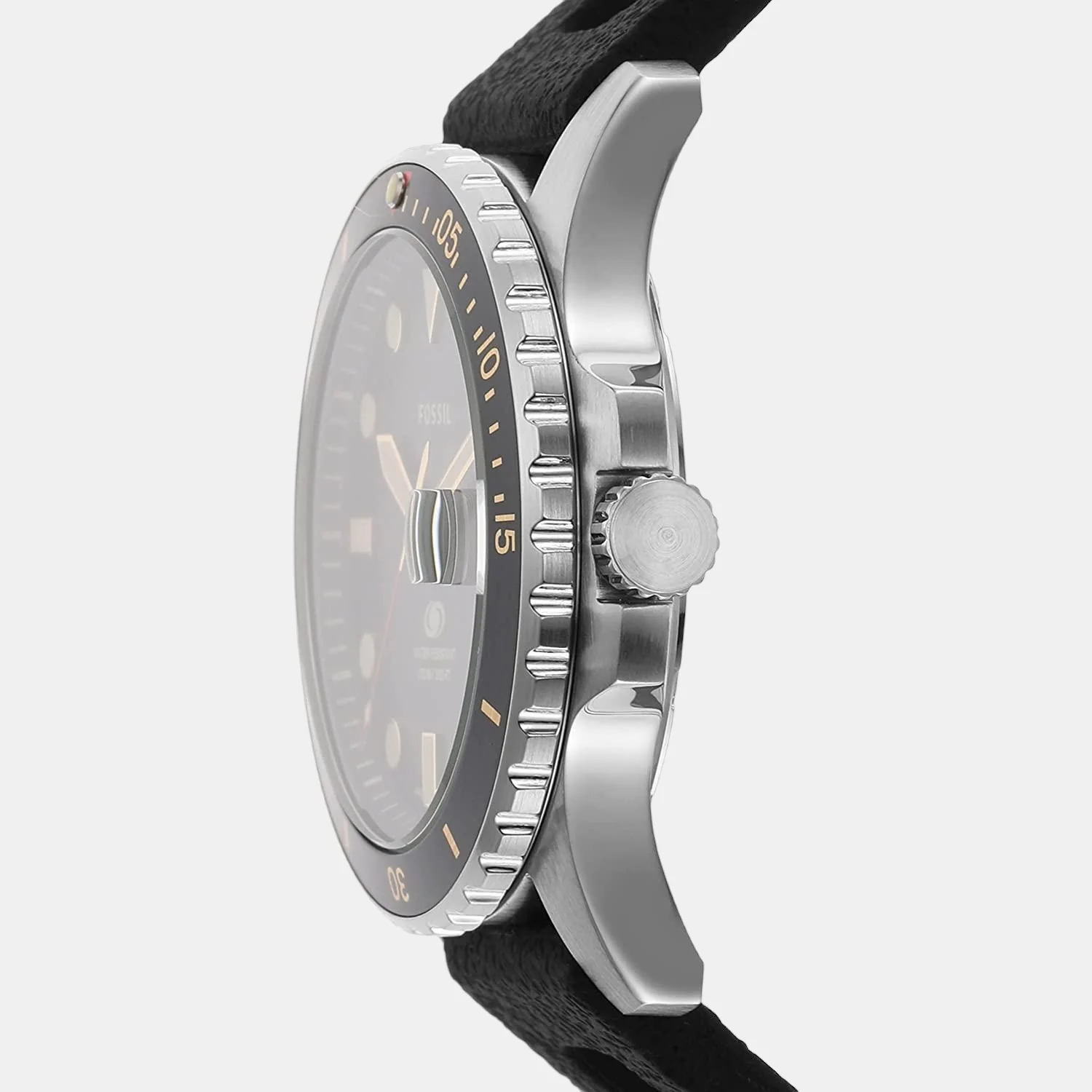 Fossil Blue Dive Men Quartz Black Dial Analog Silicone Watch FS5947 - Image 2