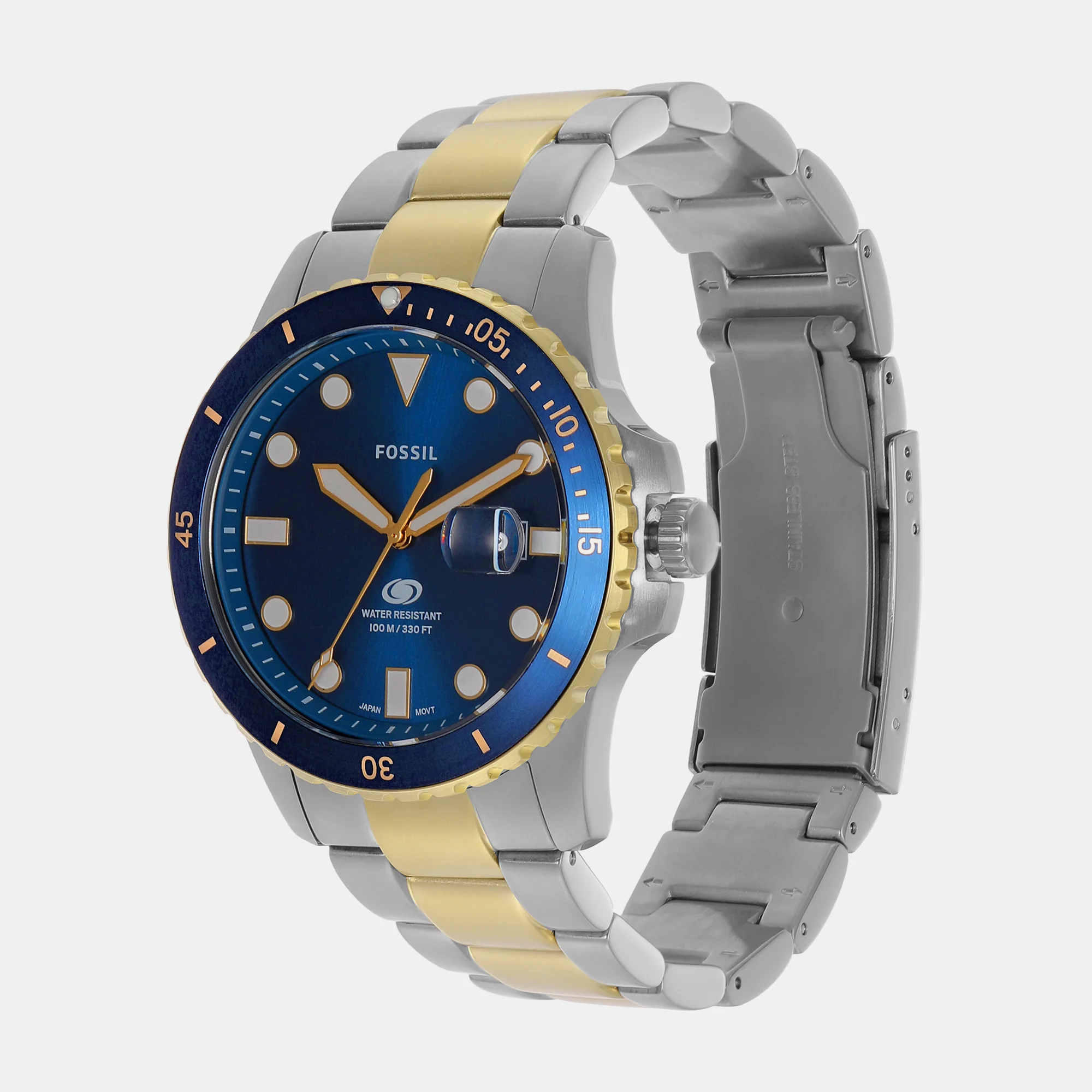 Fossil Blue Dive Men Quartz Blue Dial Analog Stainless Steel Watch FS6034 - Image 4