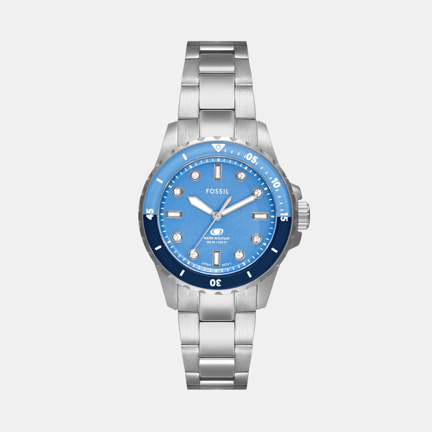 Fossil Blue Dive Women Quartz Blue Dial Analog Stainless Steel Watch ES5353 - Image 2