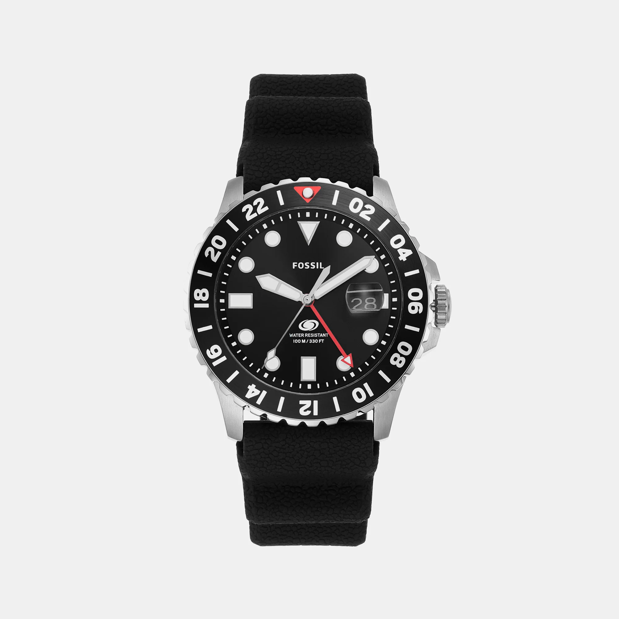 Fossil Blue GMT Men Black Dial Analog Silicone Watch FS6036 - Image 2