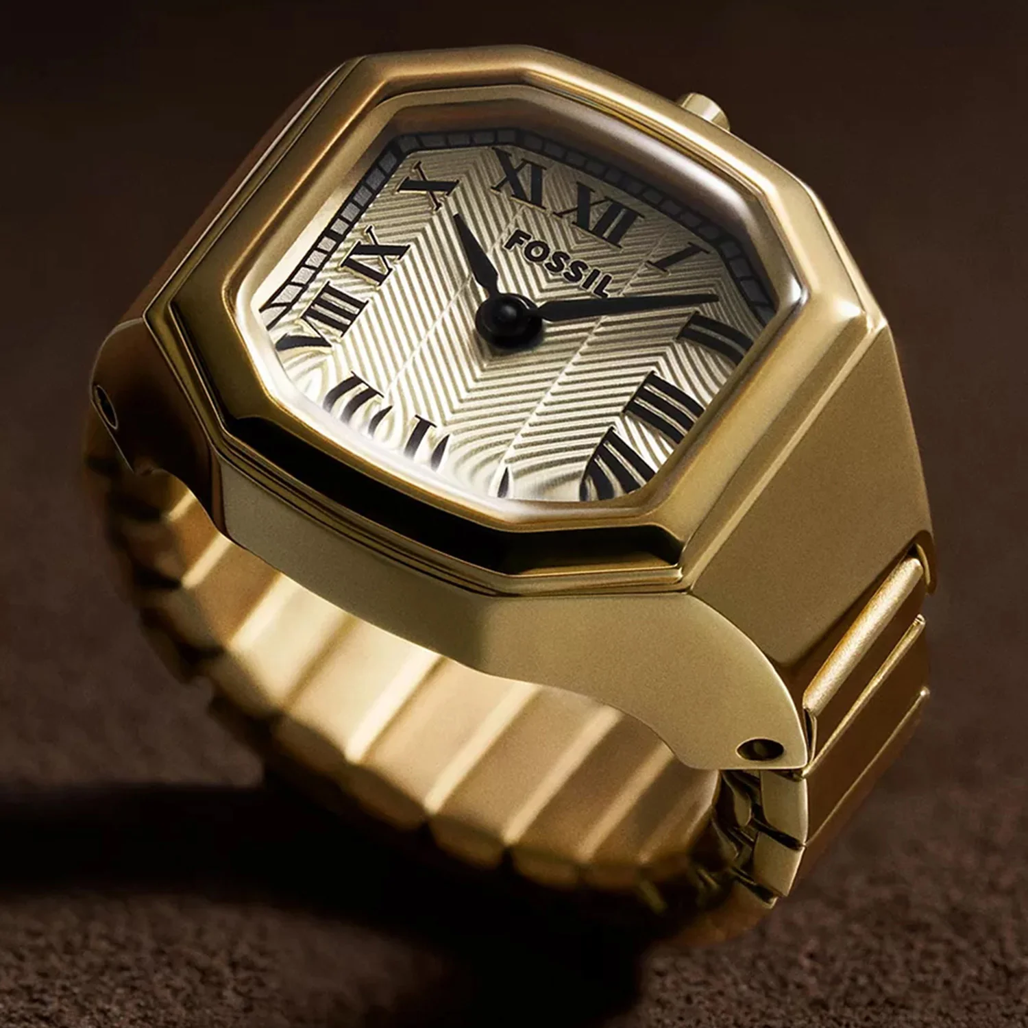 Harlow Watch Ring Women Quartz Cream Dial Analog Stainless Steel Watch ES5446 - Image 4