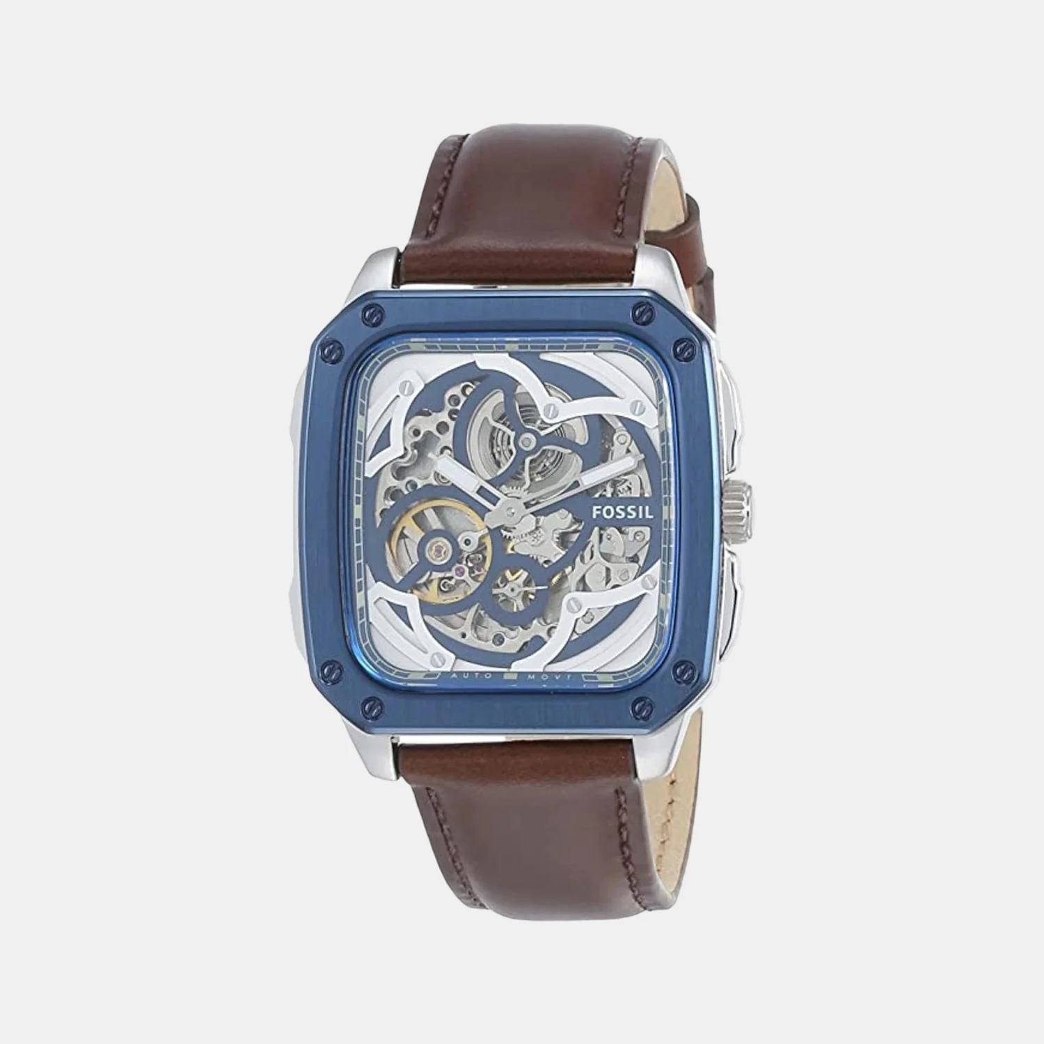 Inscription Men Automatic Blue Dial Analog Leather Watch ME3202