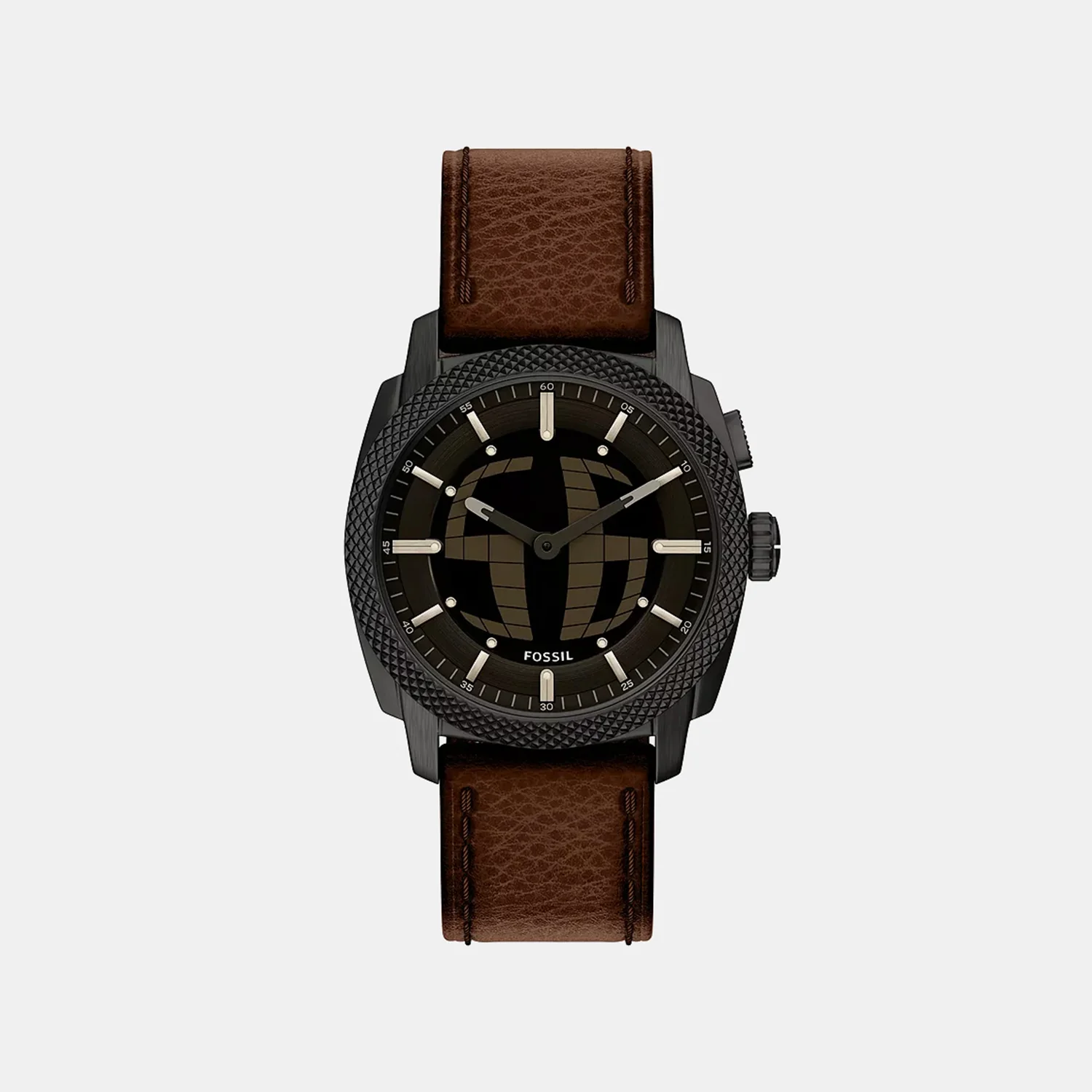 Machine Big Tic Men Quartz Dual Tone Dial Analog-digital Leather Watch FS6165