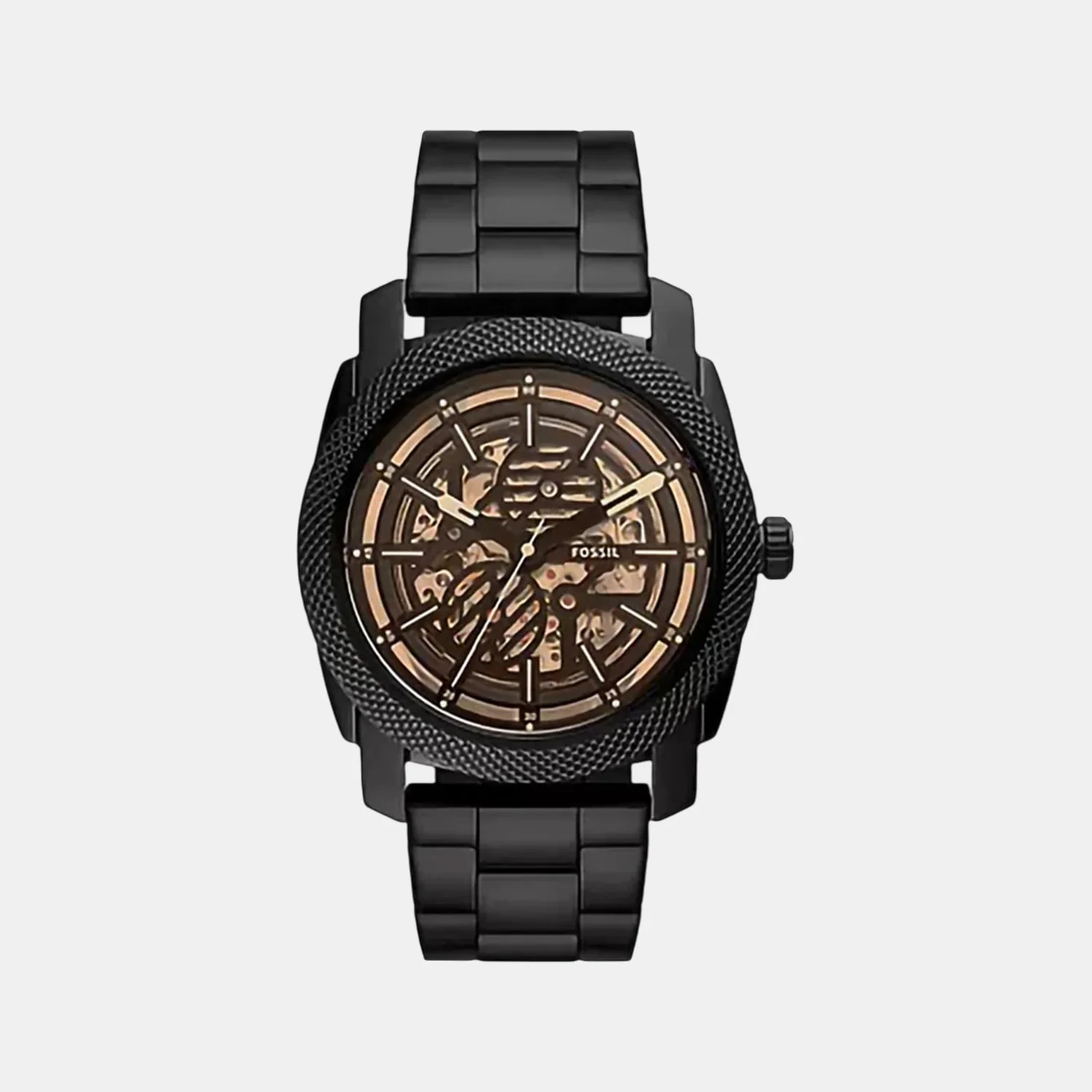Machine Men Automatic Black Dial Analog Stainless Steel Watch ME3253