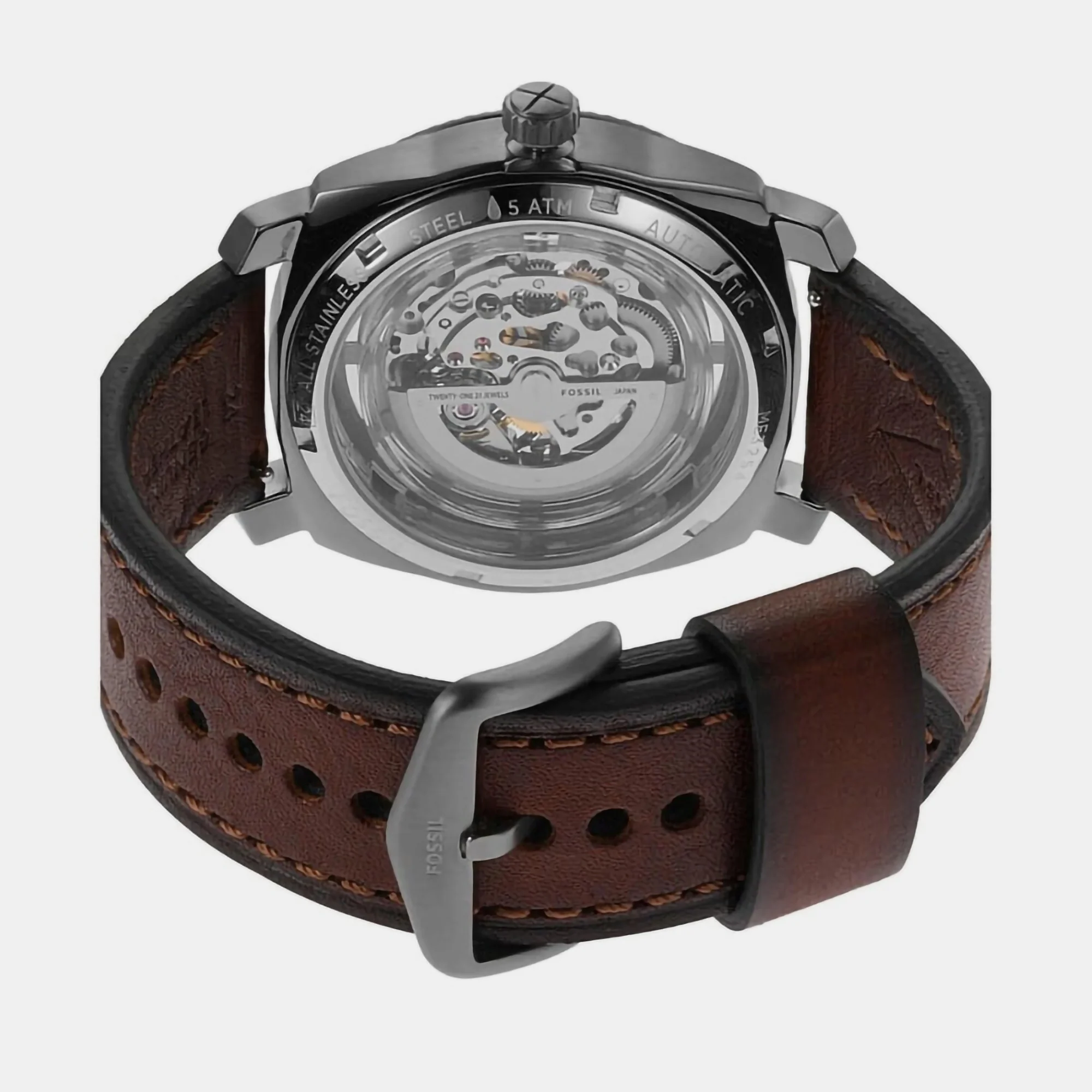 Machine Men Automatic Grey Dial Analog Leather Watch ME3254 - Image 5