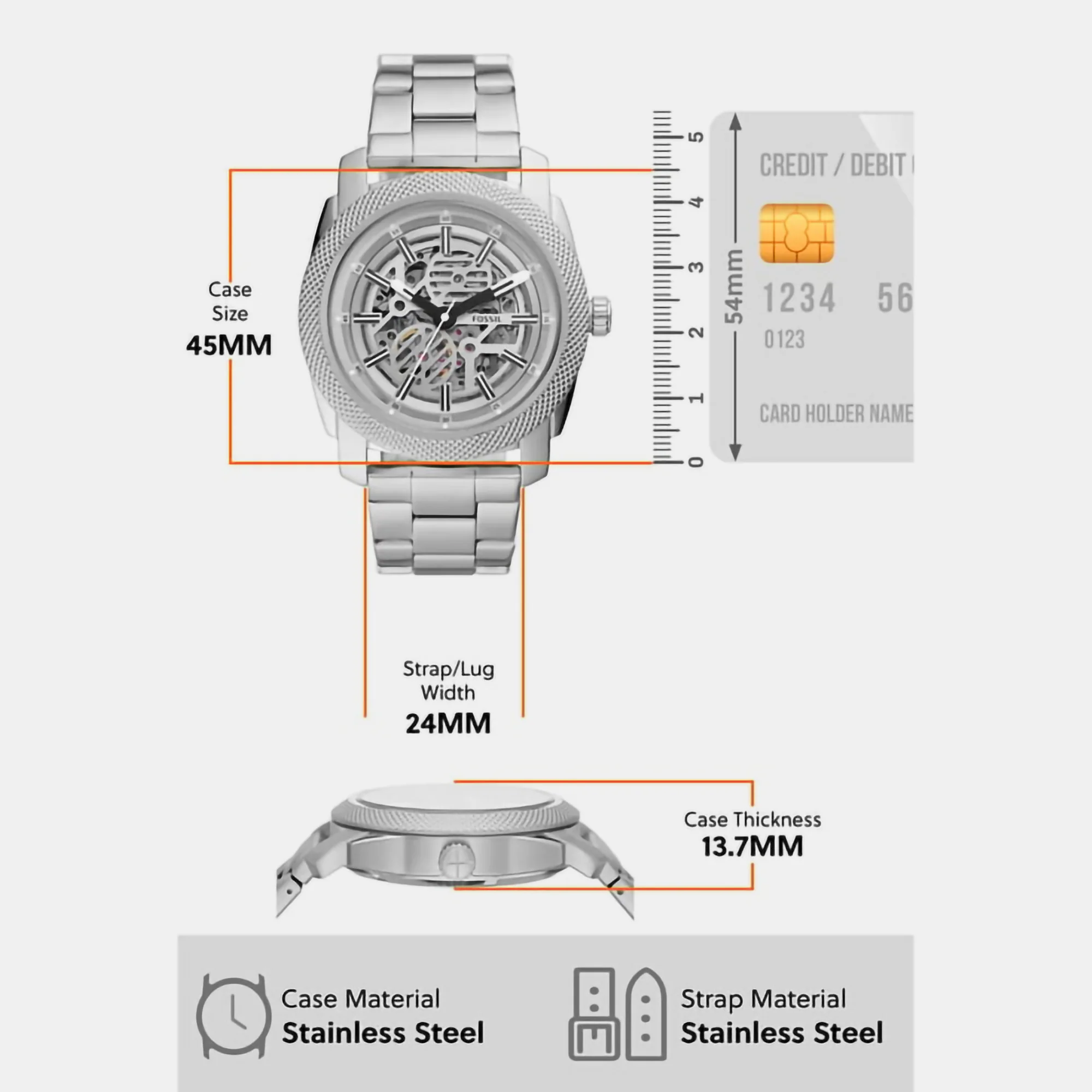 Machine Men Automatic Silver Dial Analog Stainless Steel Watch ME3252 - Image 5