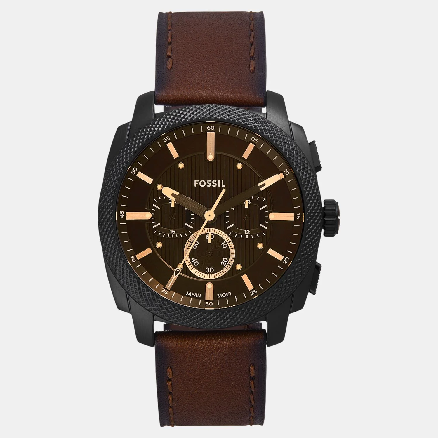 Machine Men Quartz Black Dial Chronograph Leather Watch FS6101 - Image 2