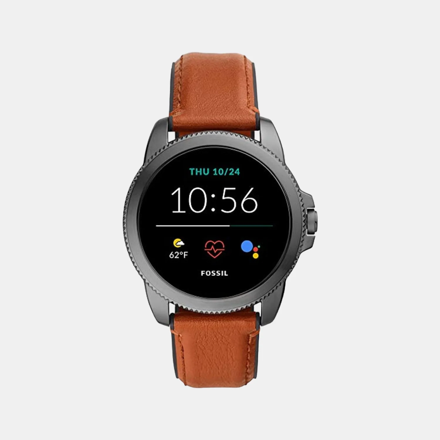 Men Processor Black Dial Digital Leather Watch FTW4055