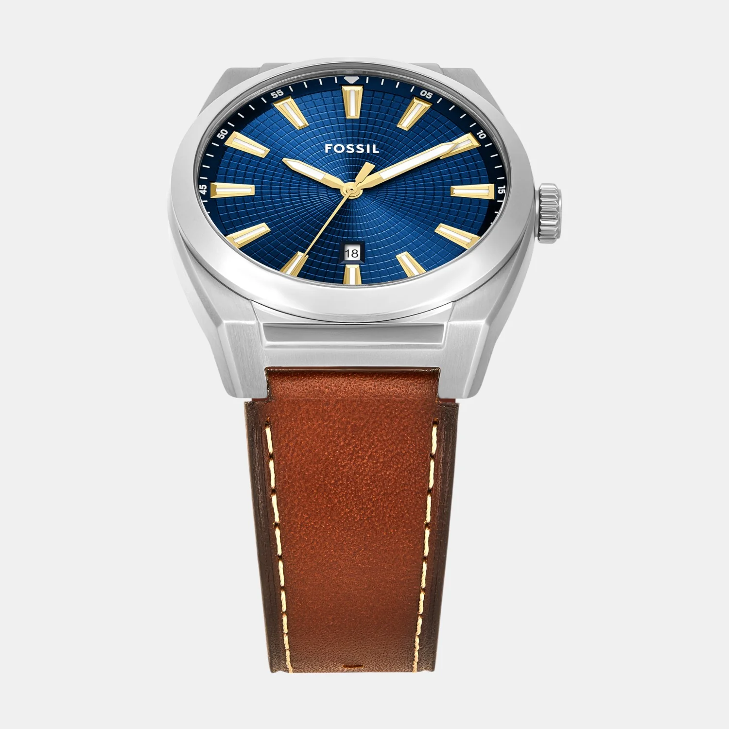 Men Quartz Blue Dial Analog Leather Watch FS6115 - Image 3