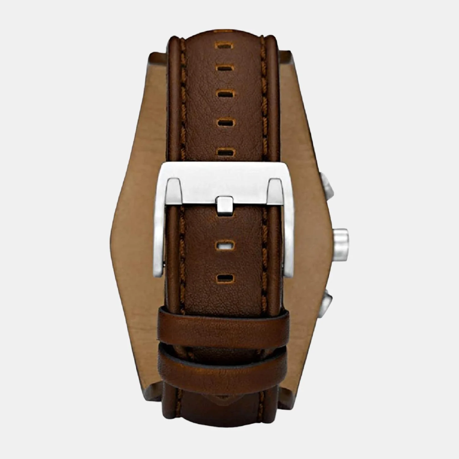 Men Quartz Brown Dial Chronograph Leather Watch CH2565I - Image 2