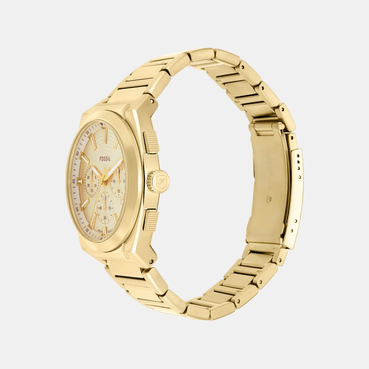 Men Quartz Gold Dial Chronograph Stainless Steel Watch FS6119 - Image 7