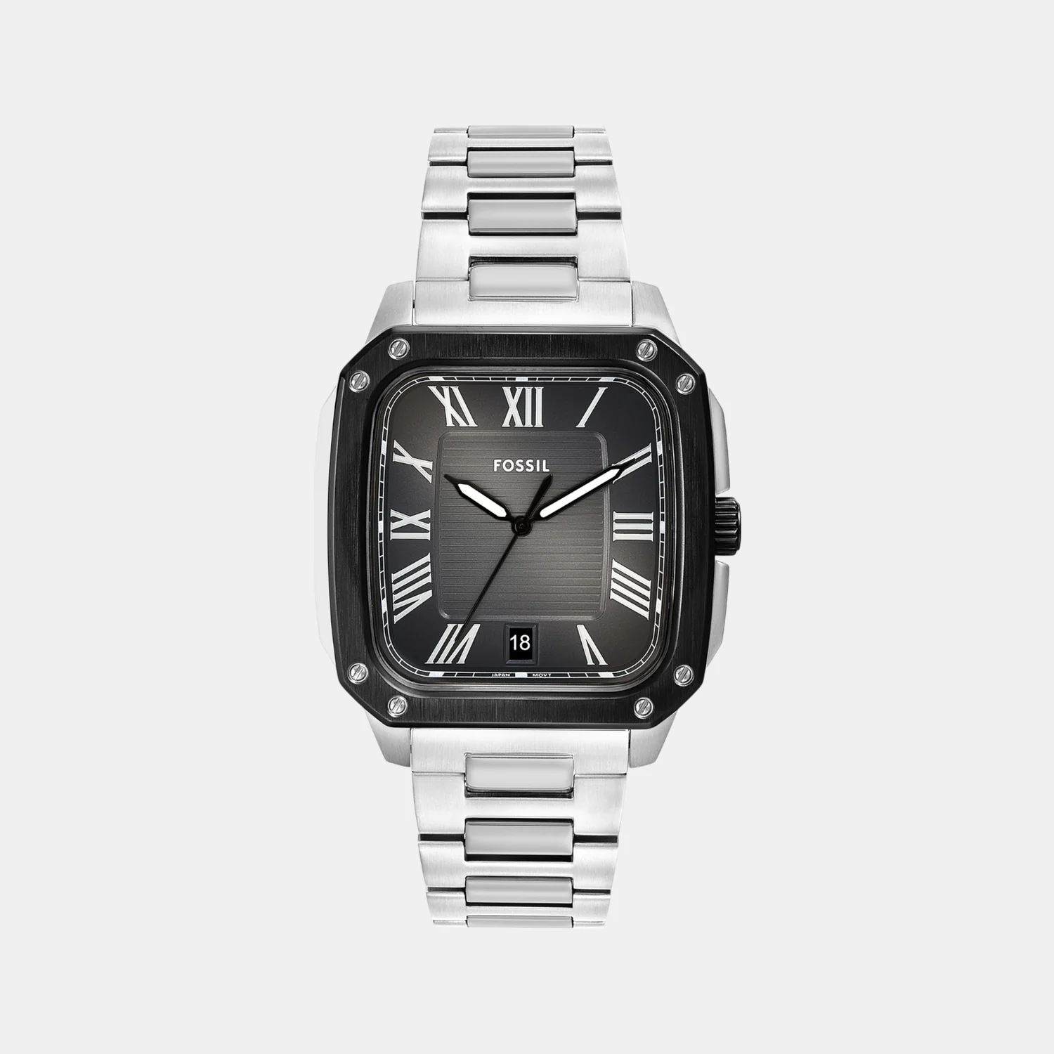 Men Quartz Grey Dial Analog Stainless Steel Watch FS6122 - Image 2