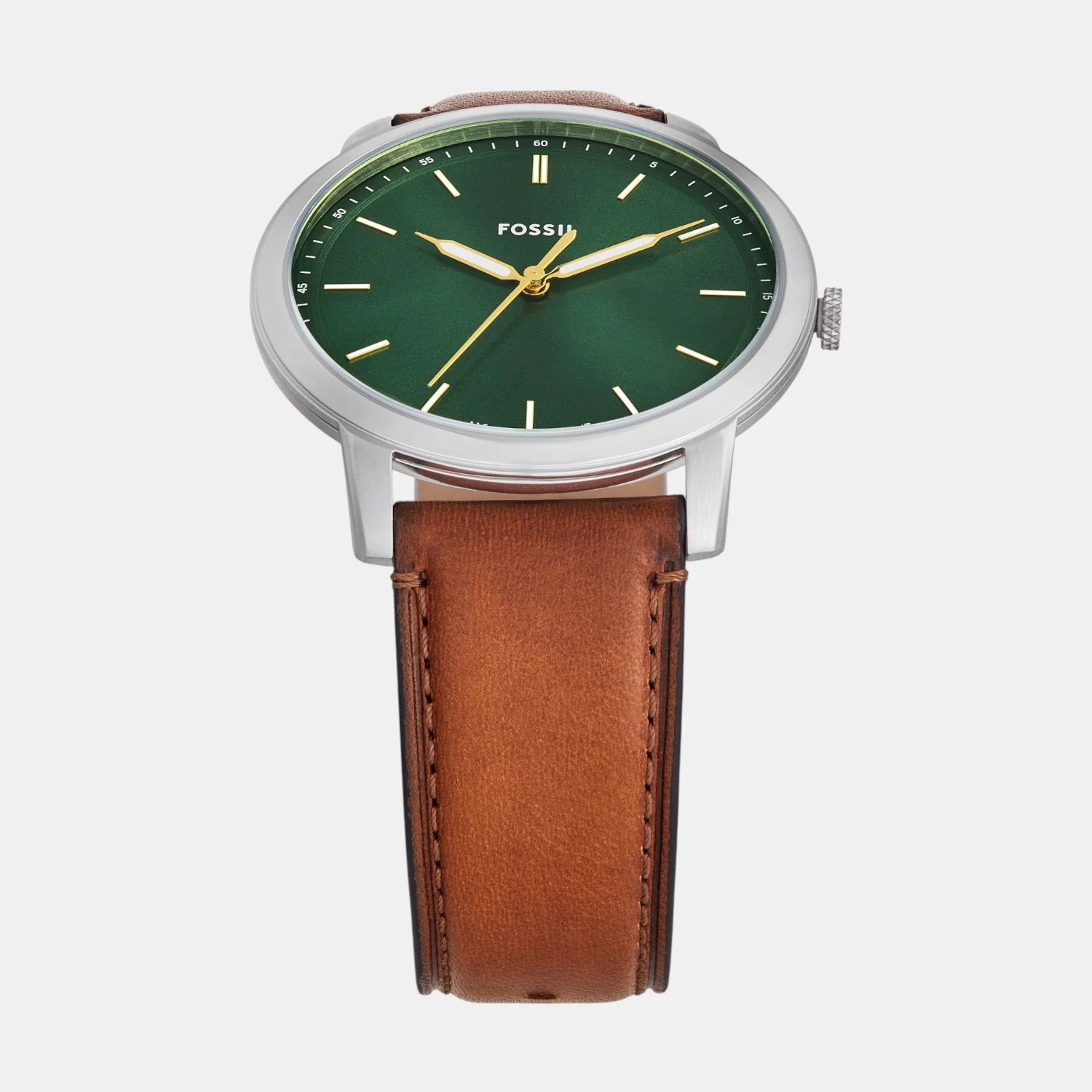 Minimalist Men Quartz Green Dial Analog Leather Watch FS6094 - Image 3