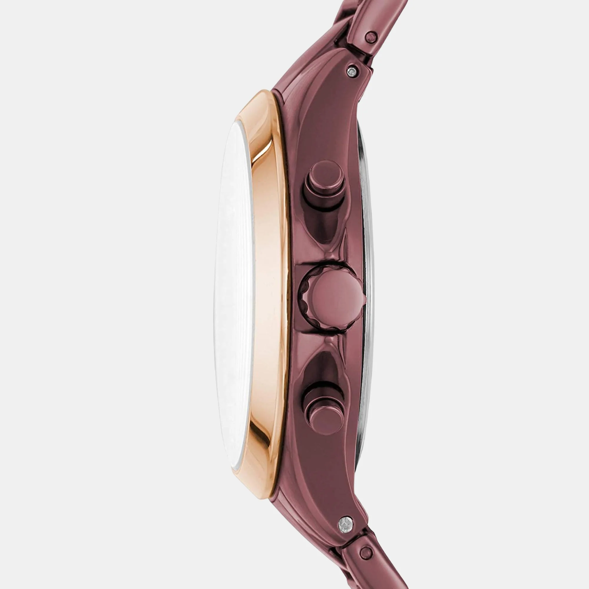 Modern Courier Women Quartz Purple Dial Chronograph Stainless Steel Watch BQ3281 - Image 2
