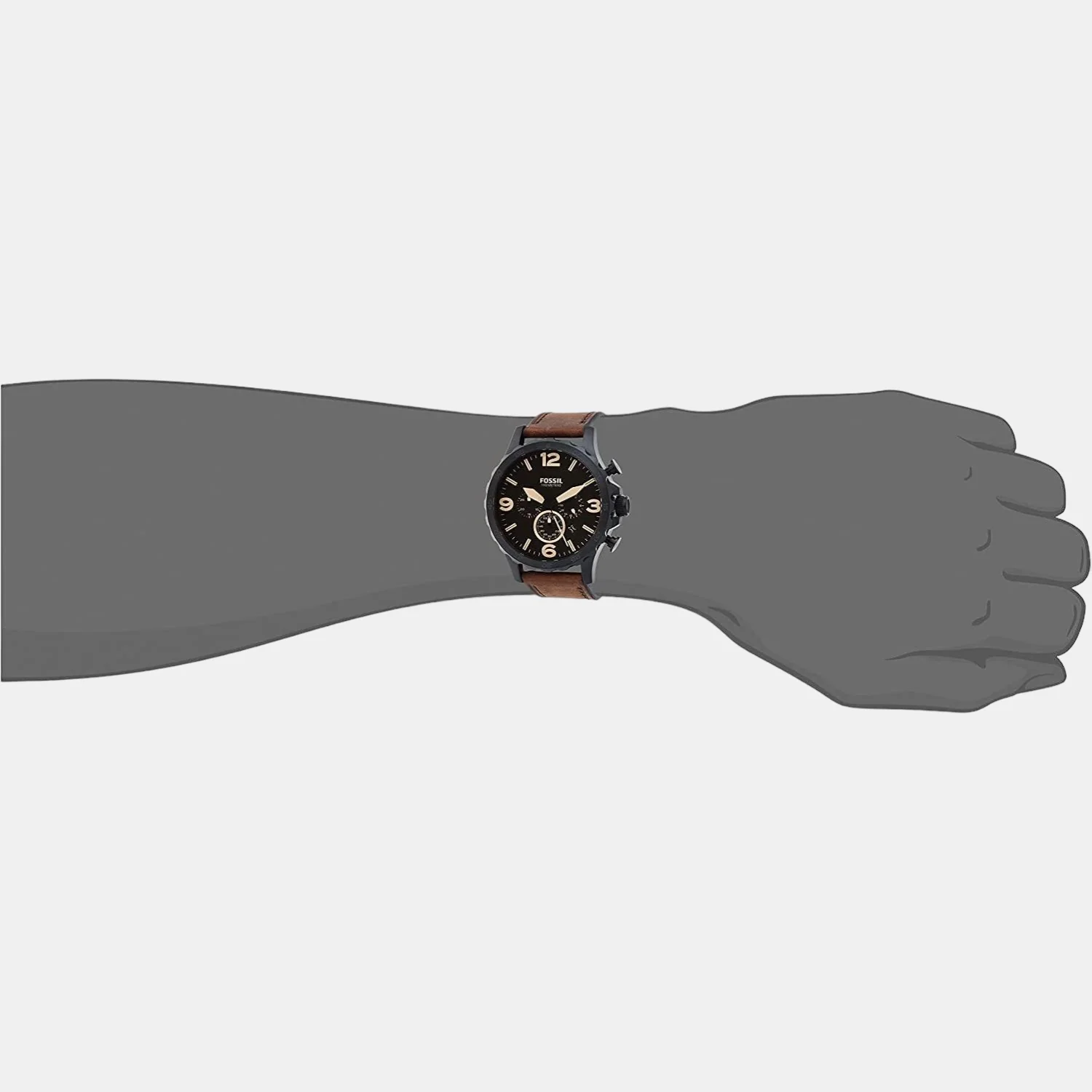 Nate Men Quartz Brown Dial Chronograph Leather Watch JR1487 - Image 6