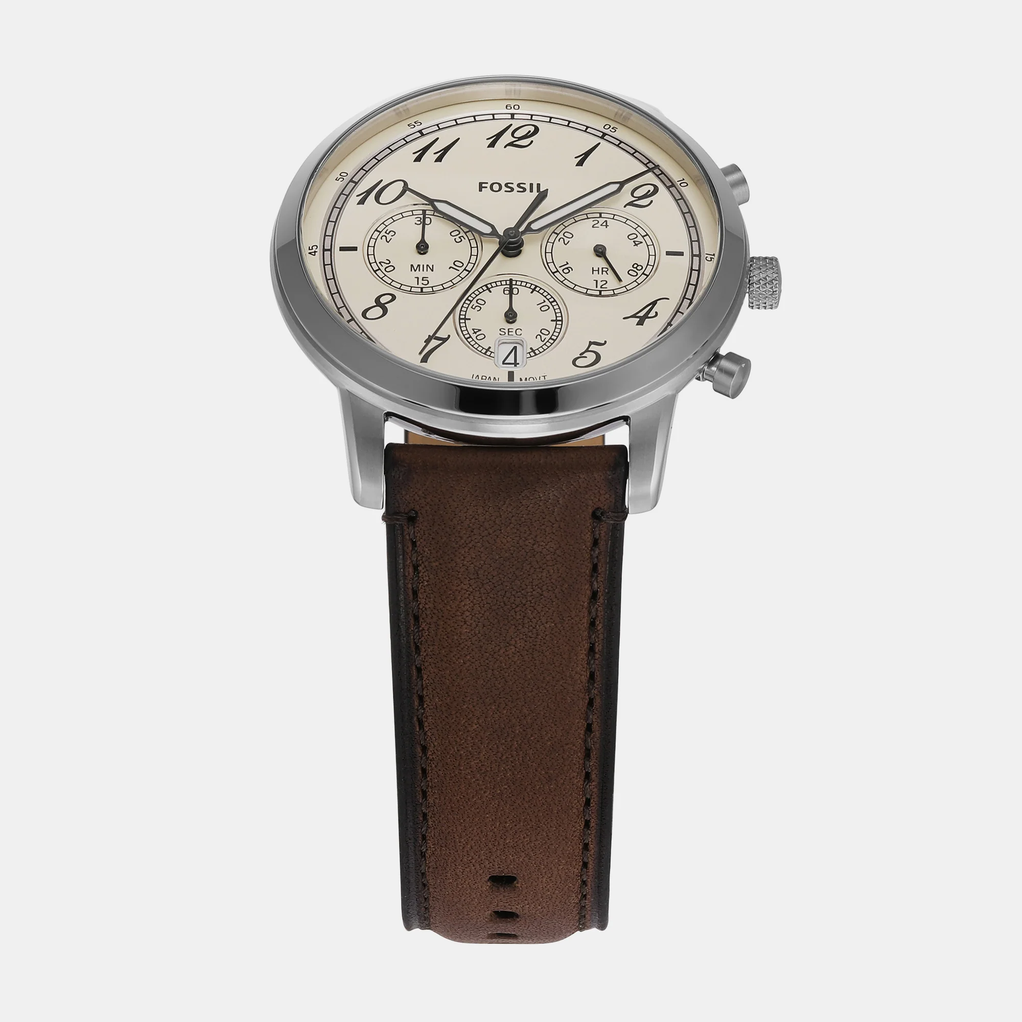 Neutra Men Quartz Cream Dial Chronograph Leather Watch FS6022 - Image 2