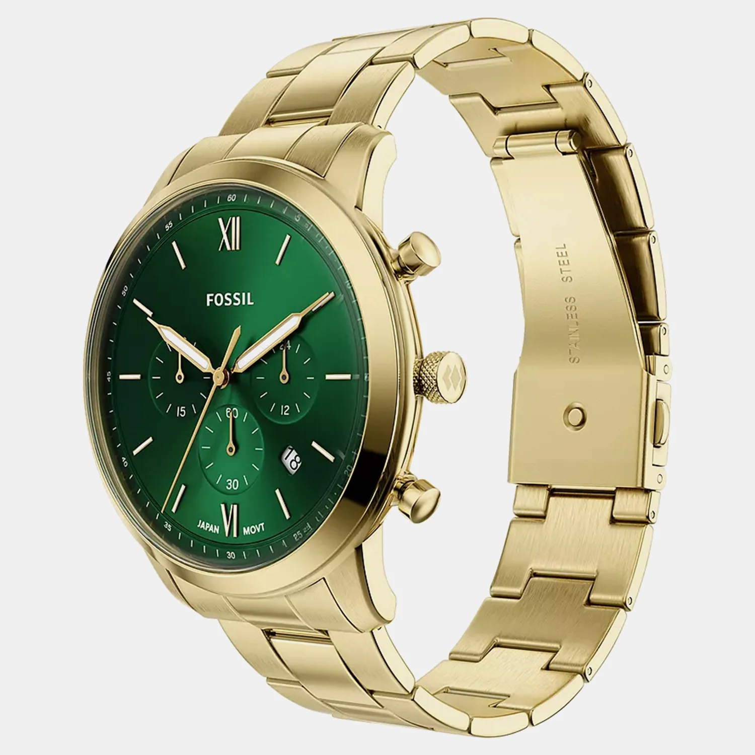 Neutra Men Quartz Green Dial Chronograph Stainless Steel Watch FS6164 - Image 4