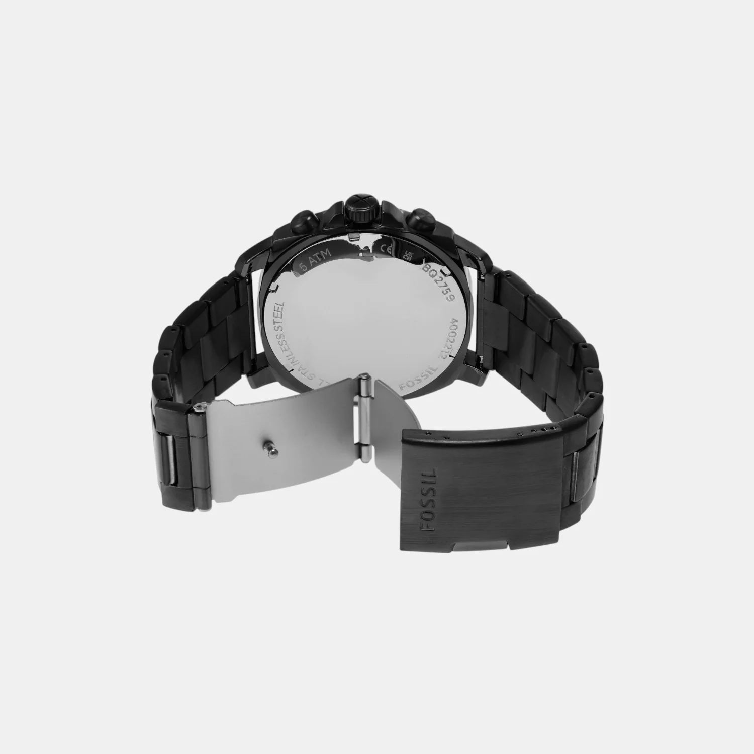 Privateer Men Quartz Black Dial Chronograph Stainless Steel Watch BQ2759 - Image 5