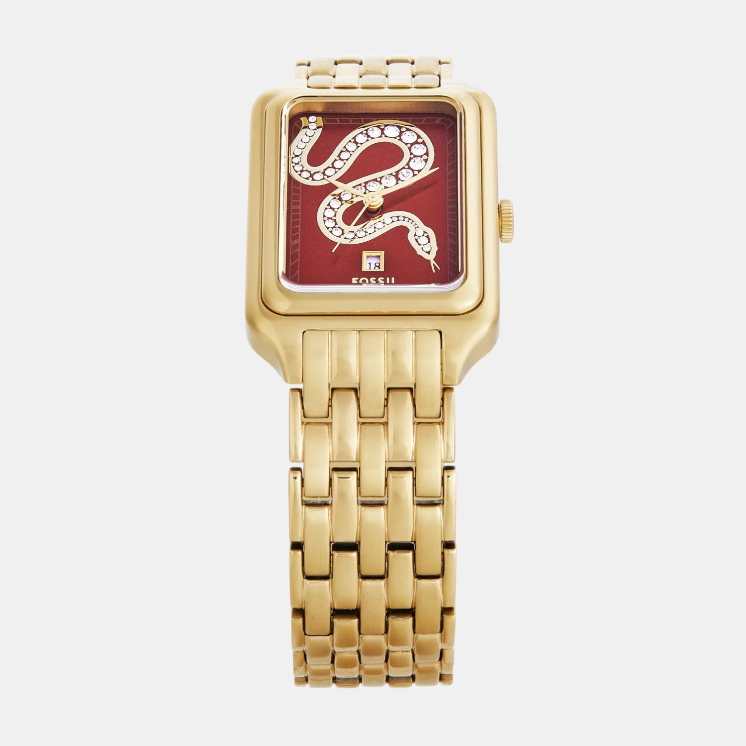 Raquel Women Quartz Red Dial Analog Stainless Steel Watch ES5379 - Image 2