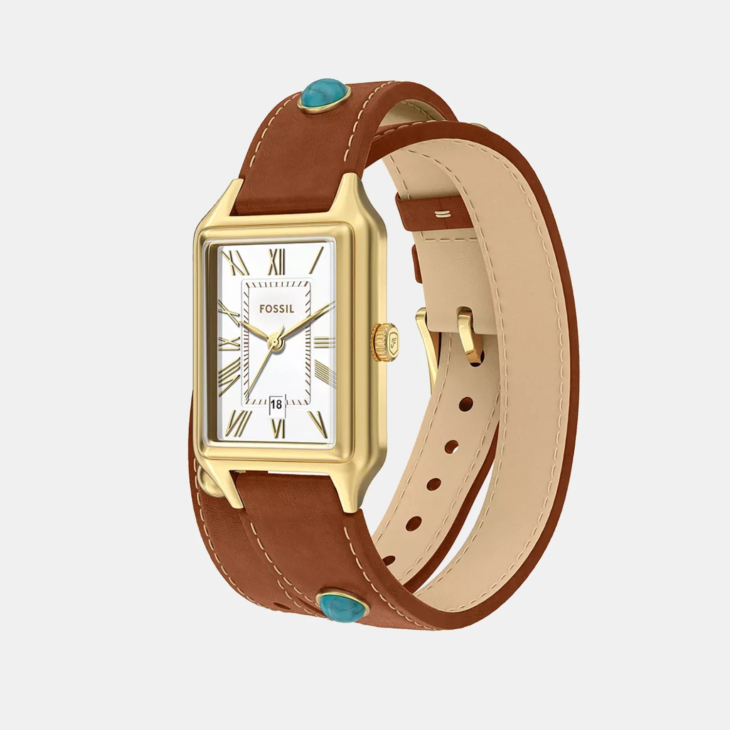 Raquel Women Quartz Silver Dial Analog Leather Watch ES5418 - Image 4