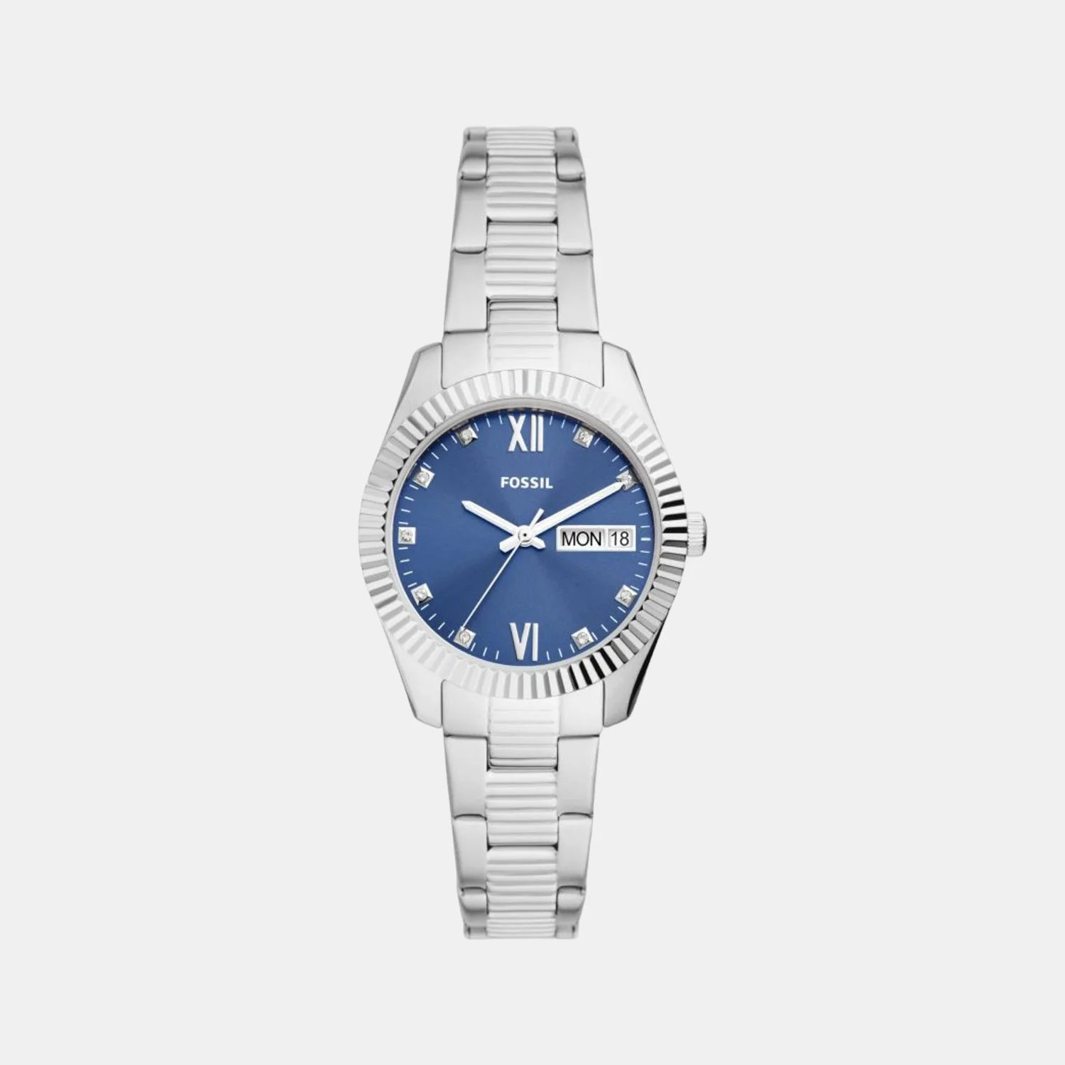 Scarlette Women Quartz Blue Dial Analog Stainless Steel Watch ES5197