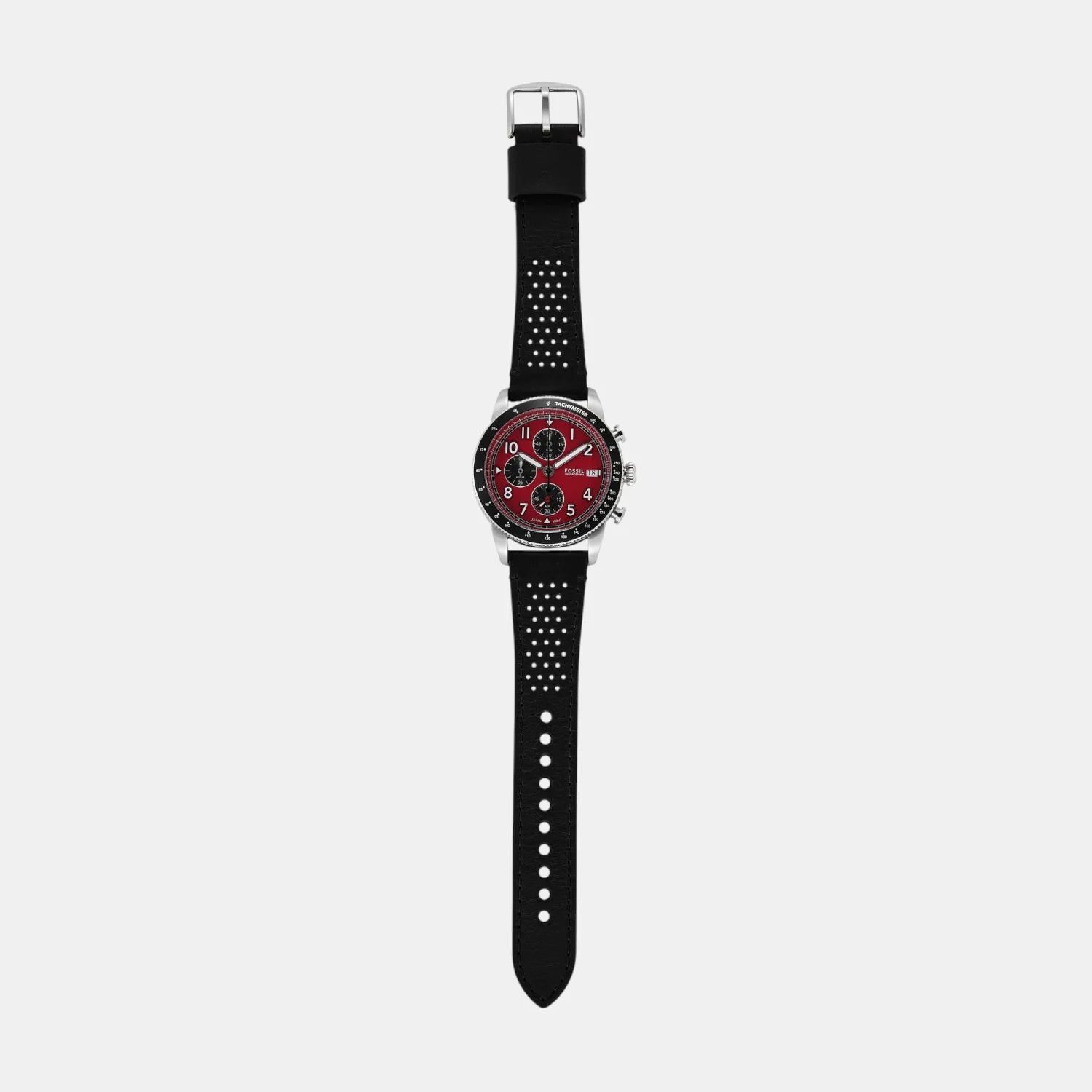 Sport Tourer Men Quartz Red Dial Chronograph Leather Watch FS6086 - Image 7