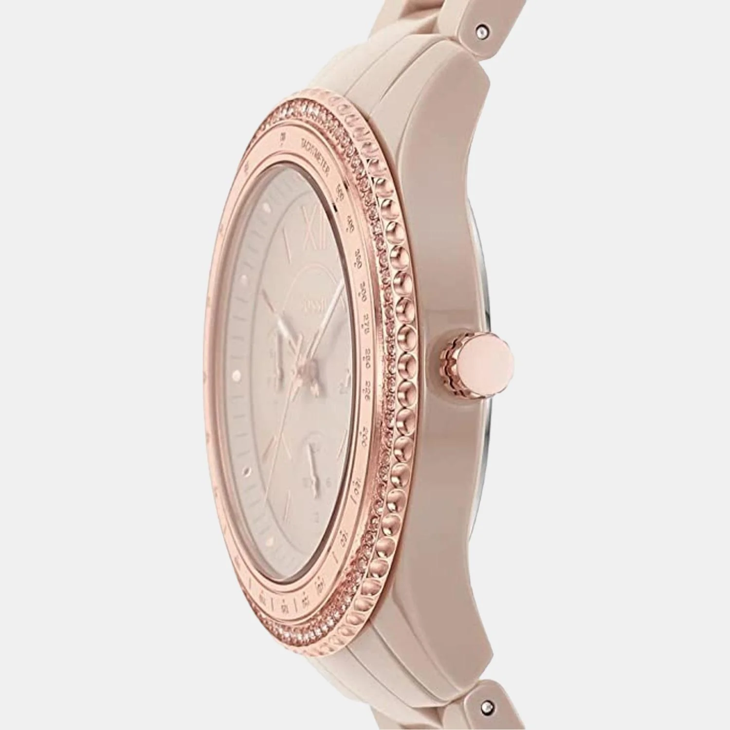 Stella Women Quartz Rose Gold Dial Multi-Function Ceramic Watch CE1112 - Image 2