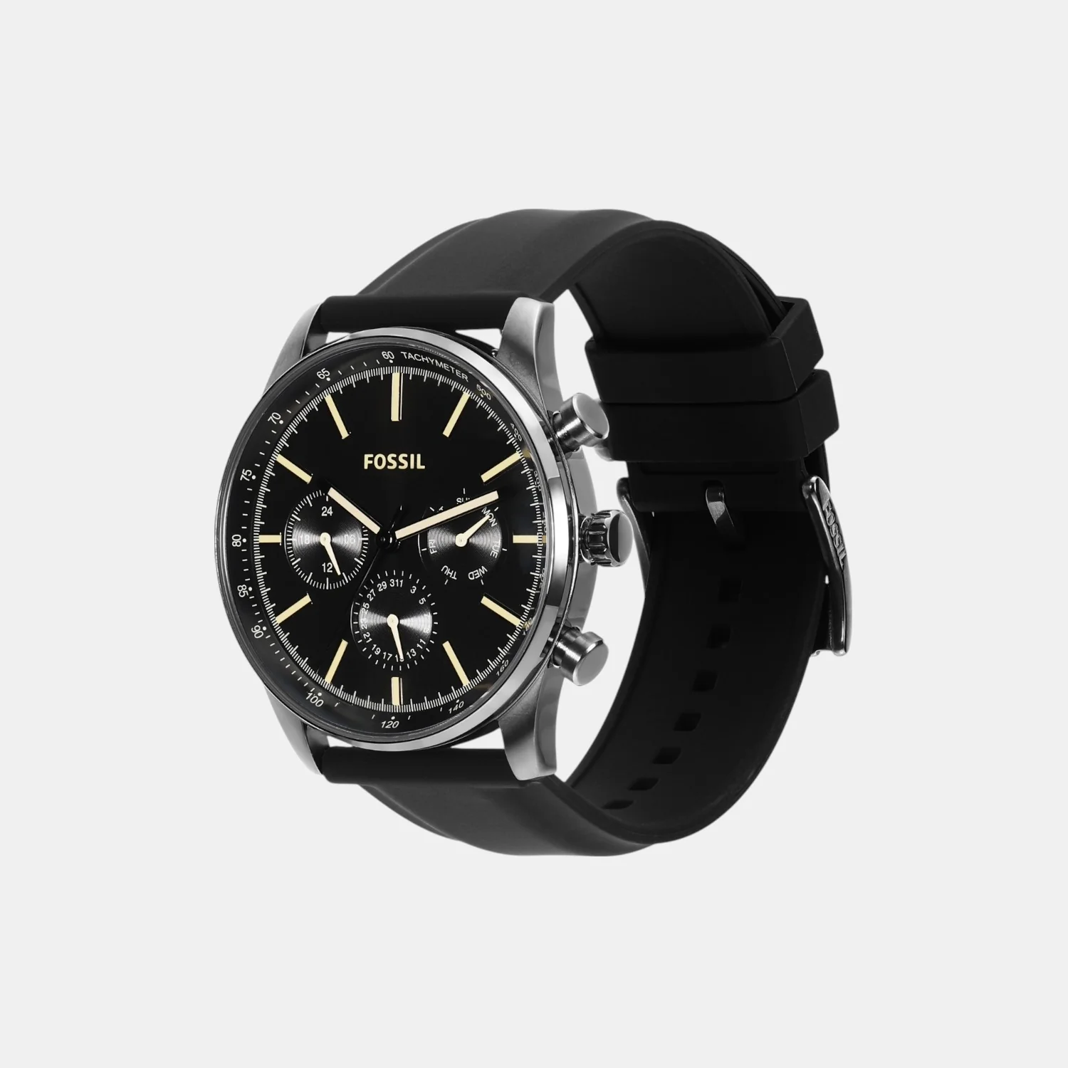 Sullivan Men Quartz Black Dial Chronograph Silicone Watch BQ2746 - Image 3