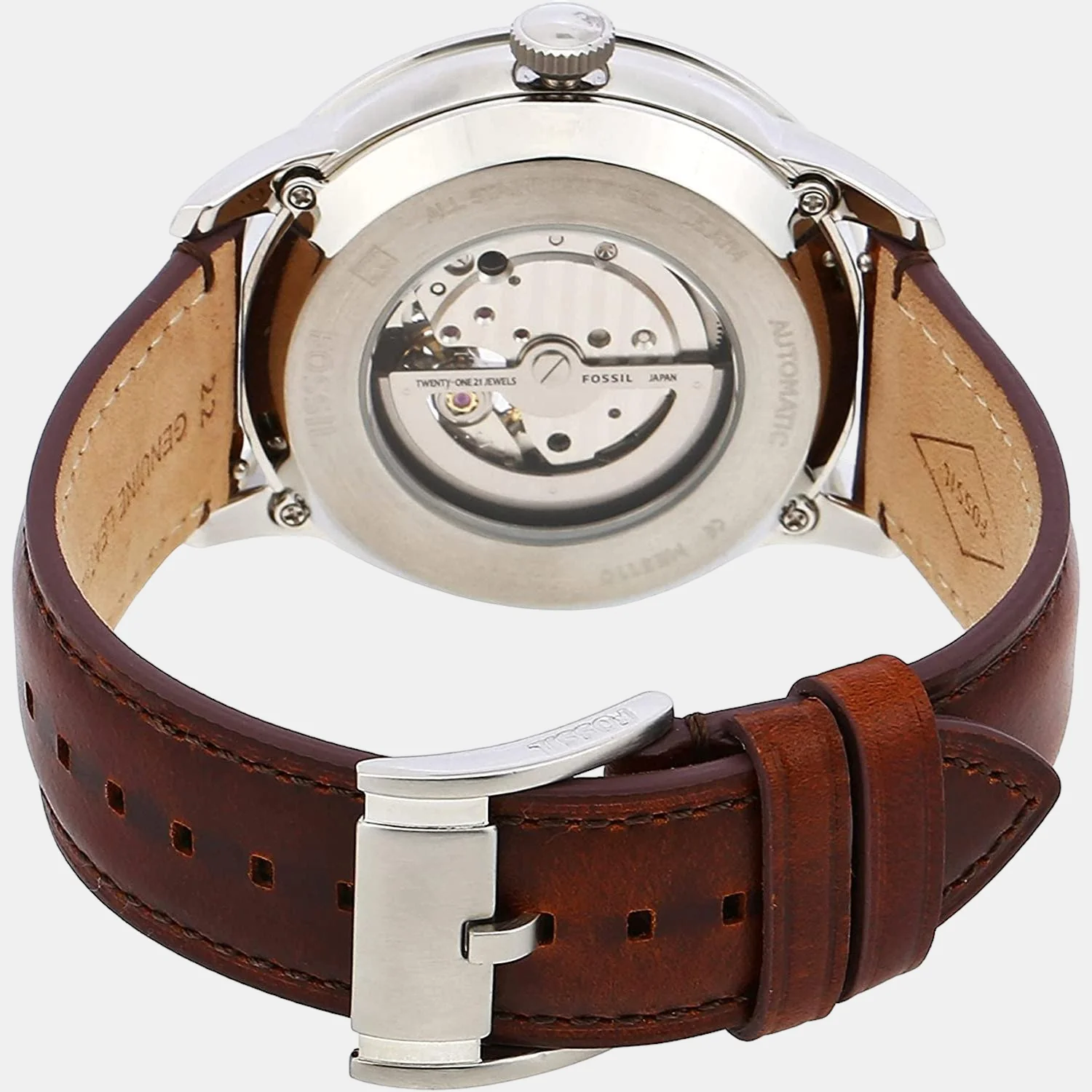 Towns Men Automatic Blue Dial Multi-Function Leather Watch ME3110 - Image 5