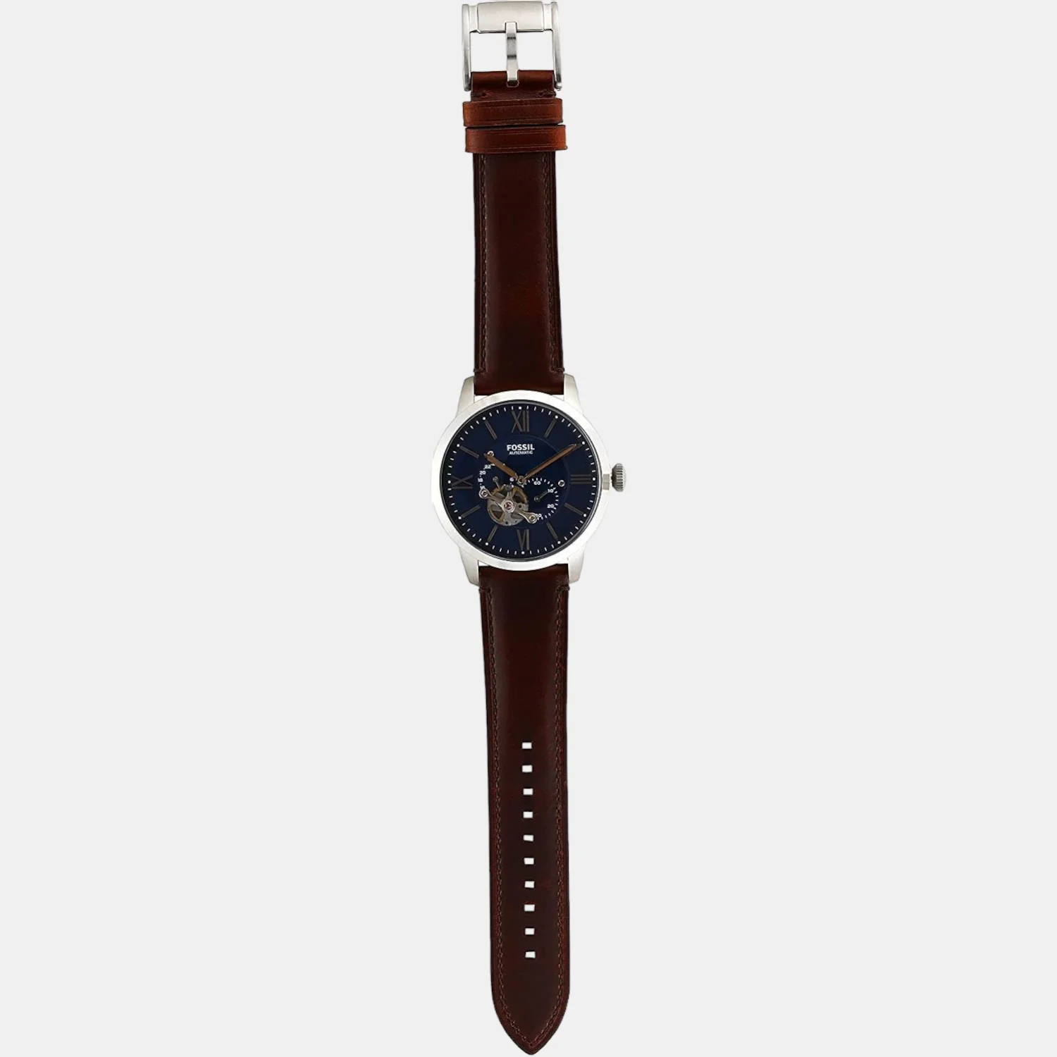 Towns Men Automatic Blue Dial Multi-Function Leather Watch ME3110 - Image 6