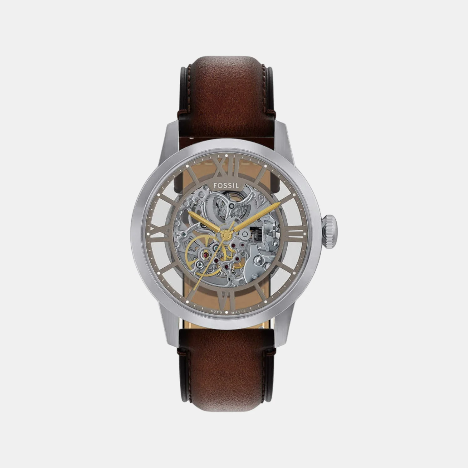 Townsman Men Automatic Silver Dial Analog Leather Watch ME3270 - Image 2