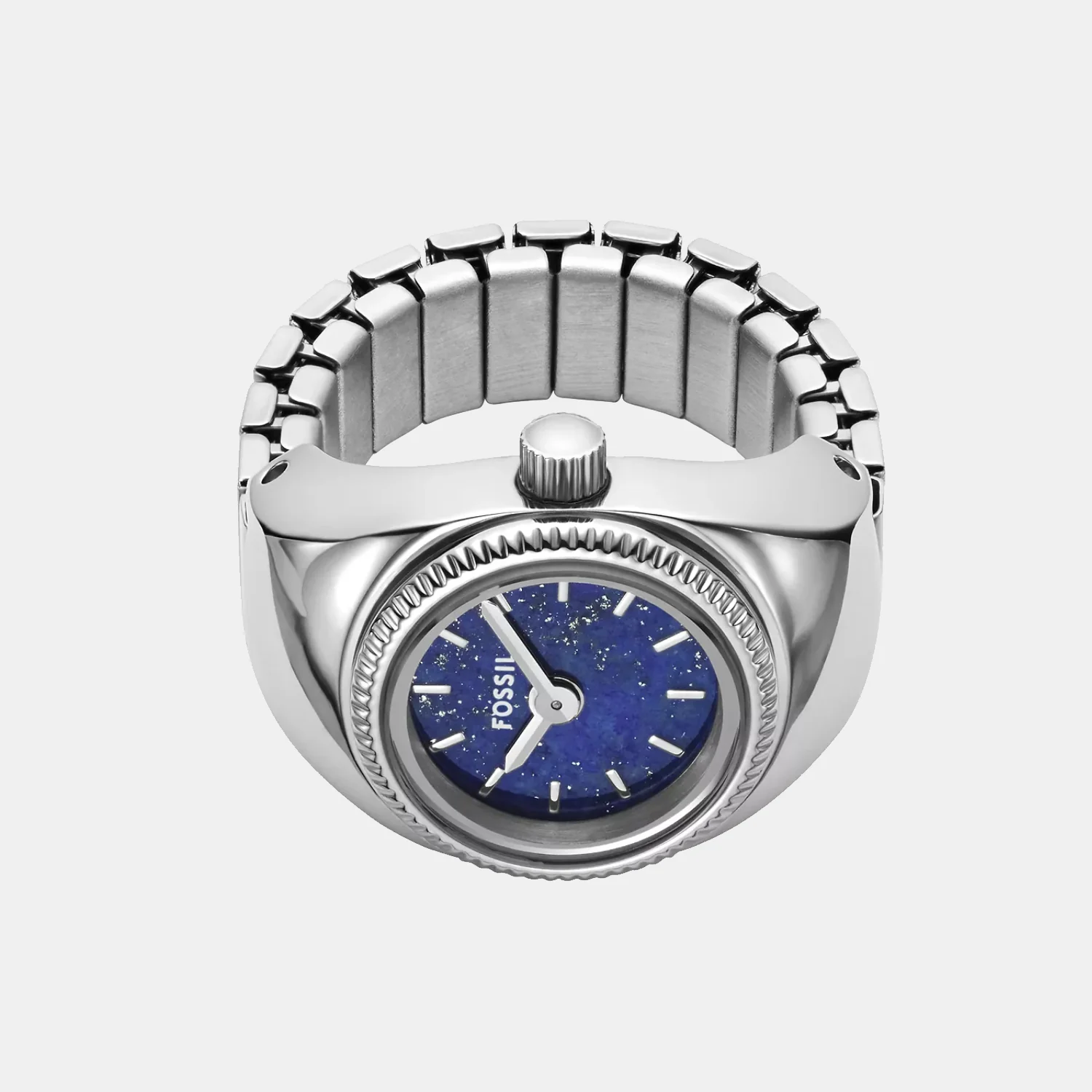 Watch Ring Women Quartz Blue Dial Analog Stainless Steel Watch ES5347 - Image 3