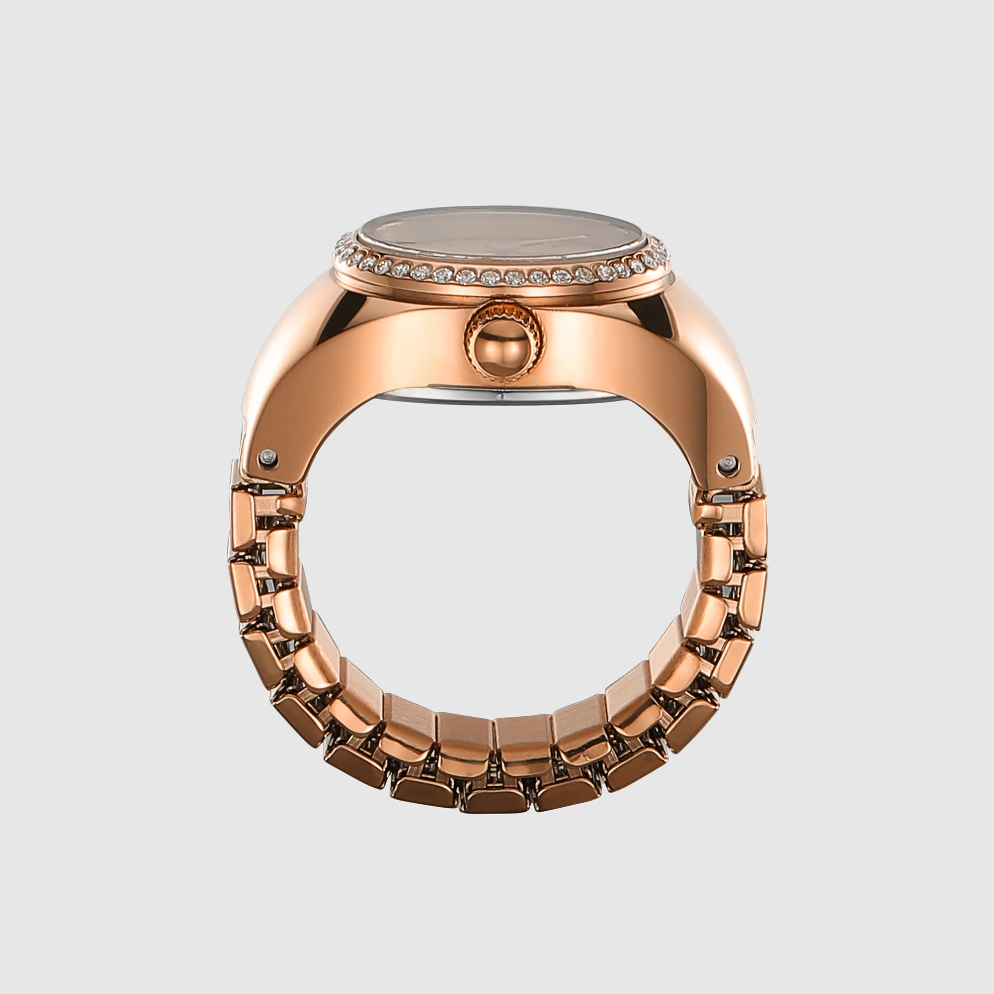 Watch Ring Women Quartz Rose Gold Dial Analog Stainless Steel Watch ES5320 - Image 2