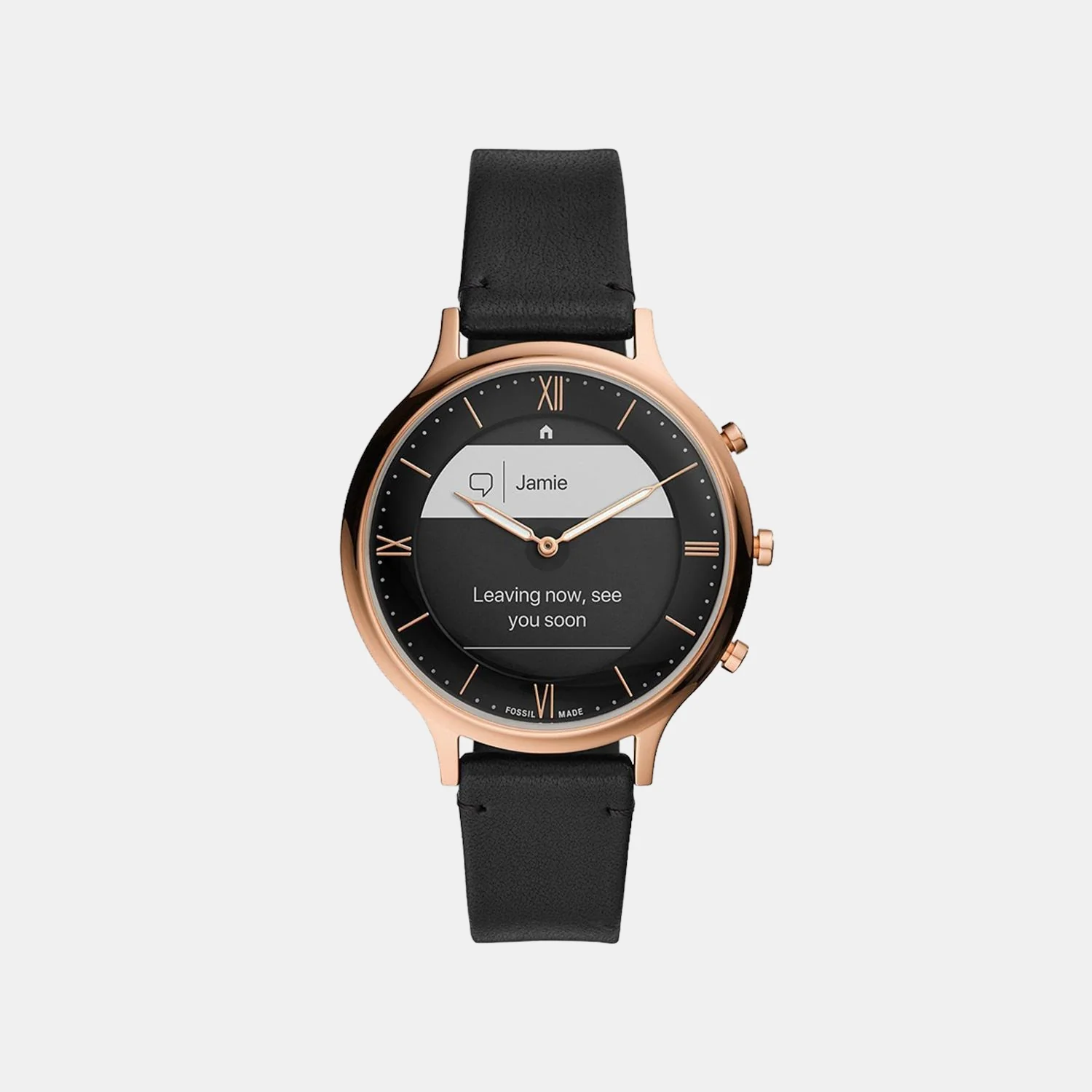 Women Processor Black Dial Hybrid Leather Watch FTW7011 - Image 5